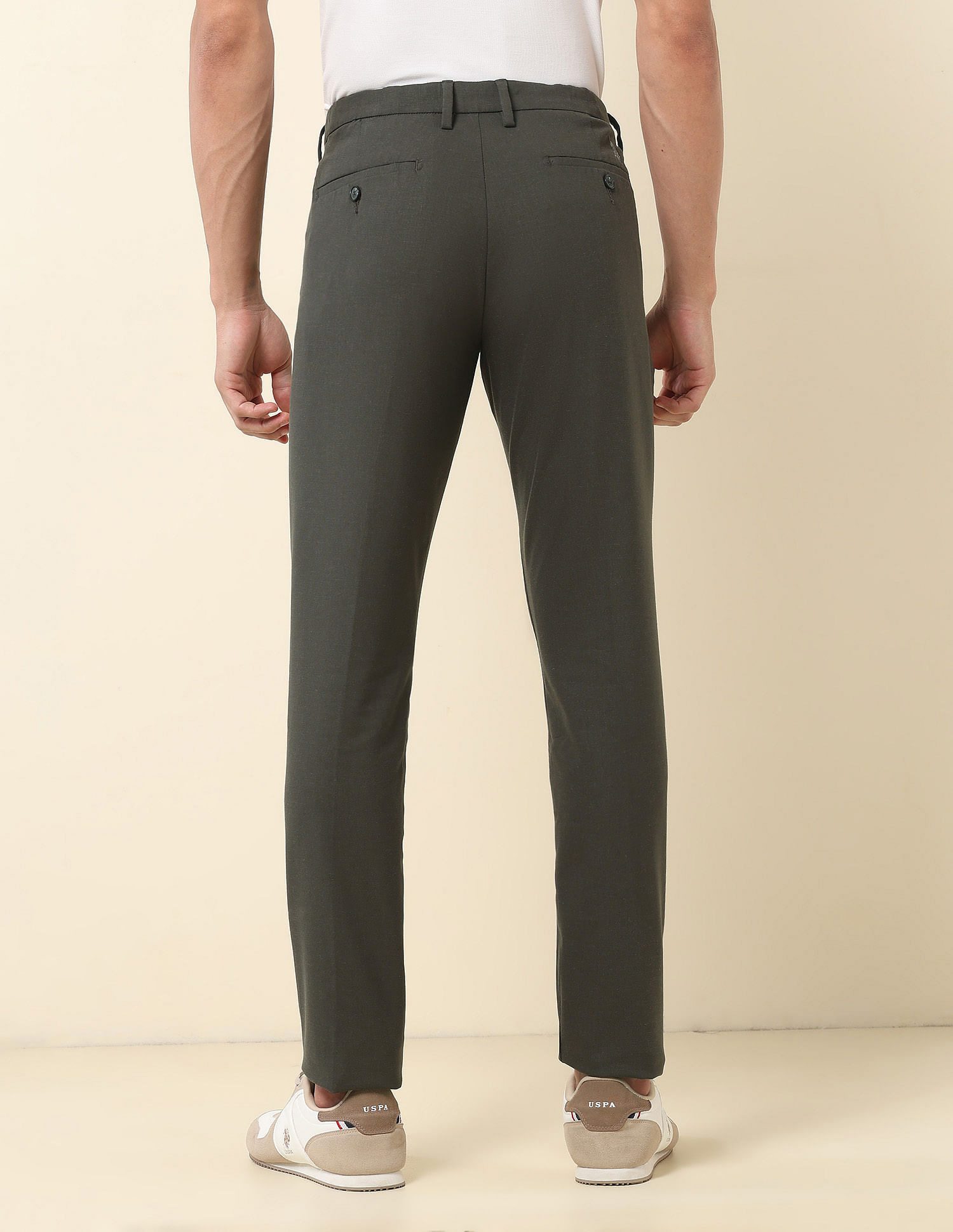 U.S. Polo Assn. Austin Slim Fit Solid Trousers