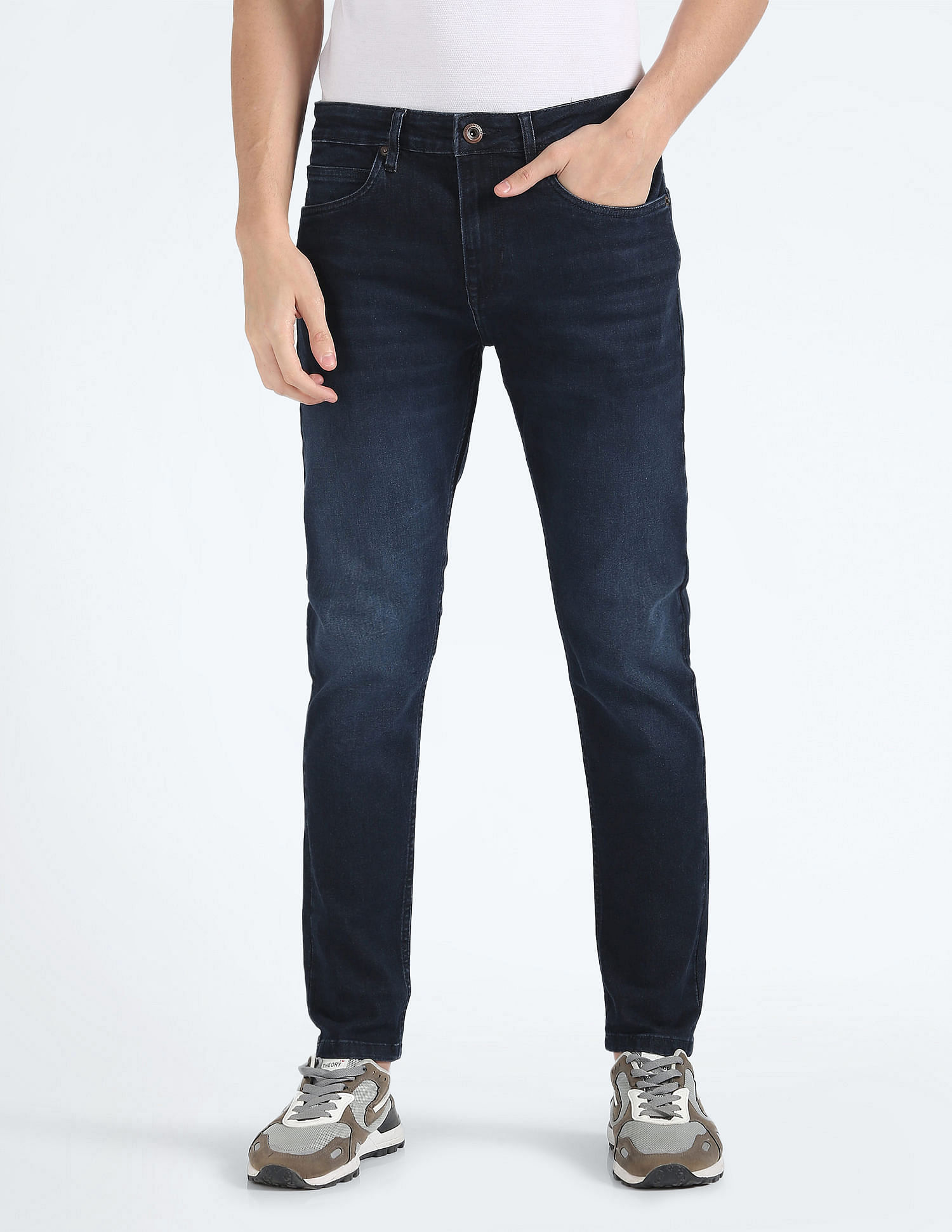 Flying Machine Slash Slim Tapered Rinsed Jeans
