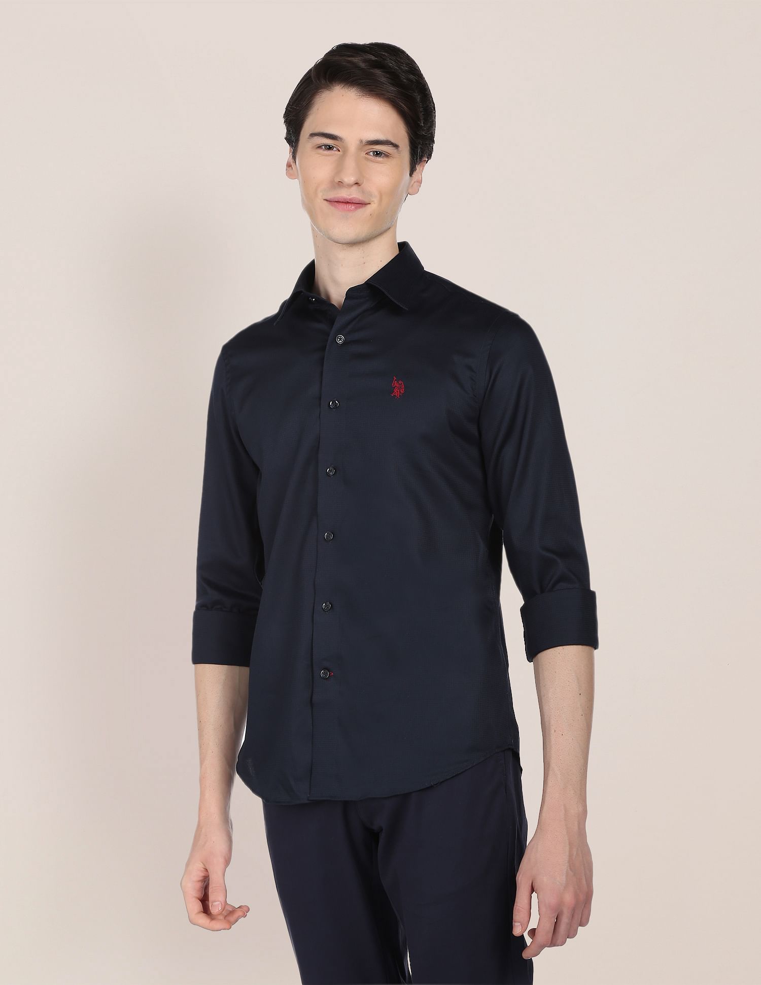 U.S. Polo Assn. Satin Dobby Solid Shirt