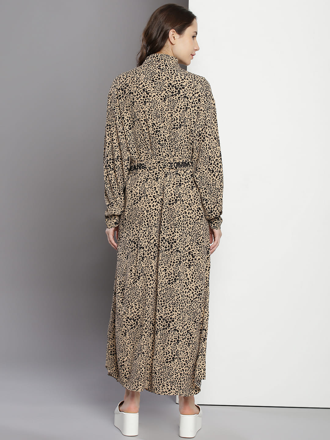 Buy Tommy Hilfiger Leopard Print Belted Midi Dress