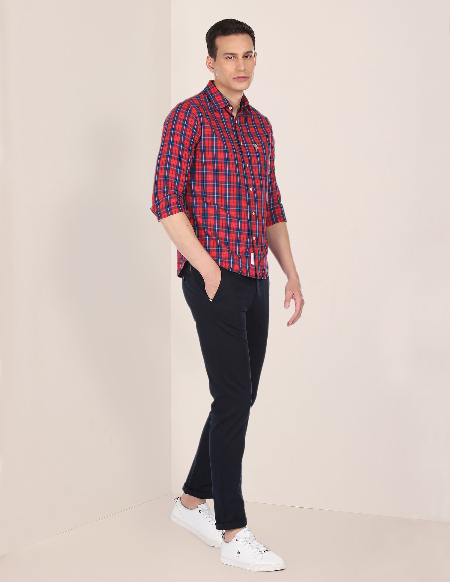 U.S. Polo Assn. Premium Cotton Checked Casual Shirt