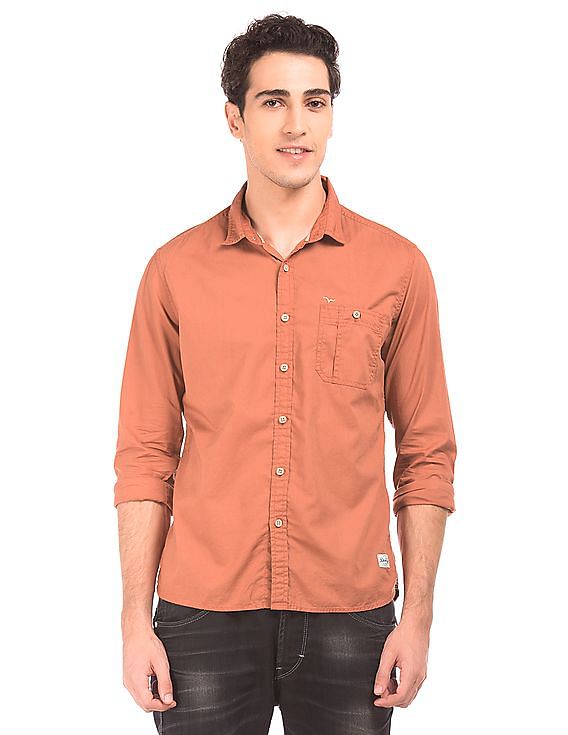 Flying Machine Solid Slim Fit Shirt