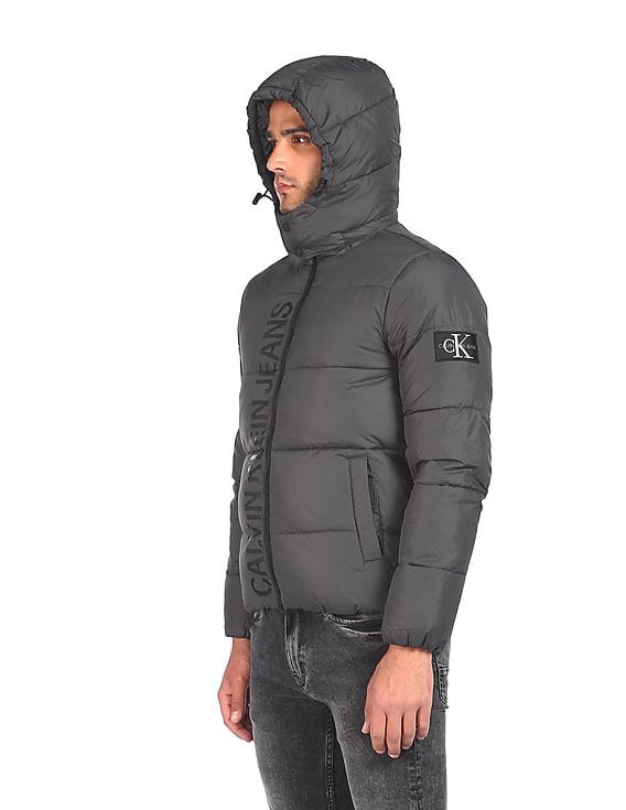 Padded Jacket Calvin Klein Grey Puffer Jacket Calvin Klein Mens