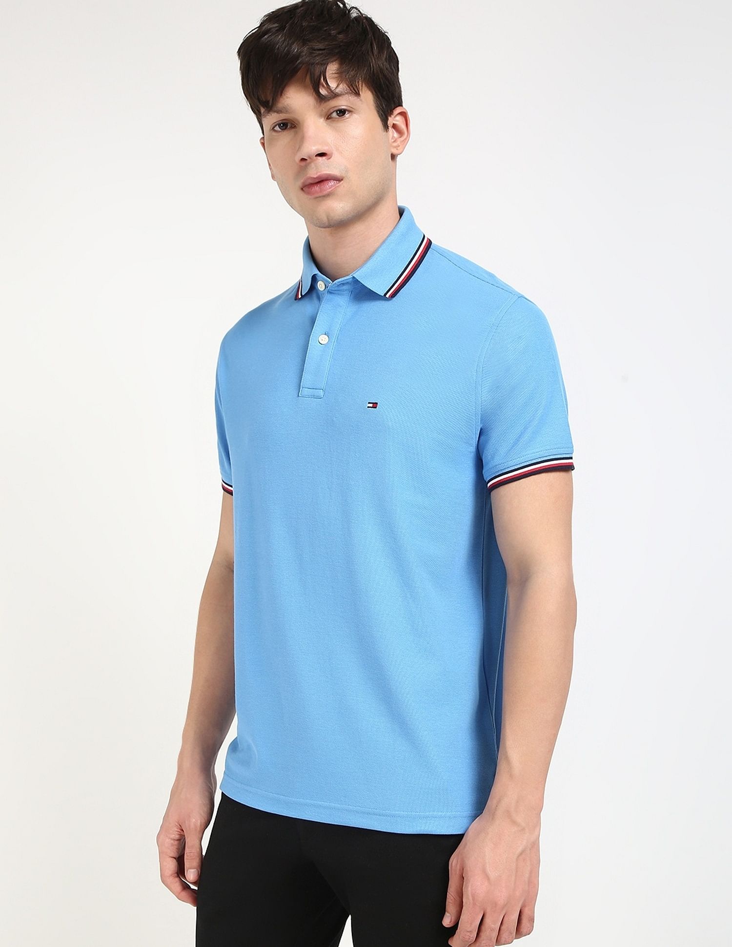 Tommy Hilfiger Solid Regular-Fit Cotton Polo Shirt