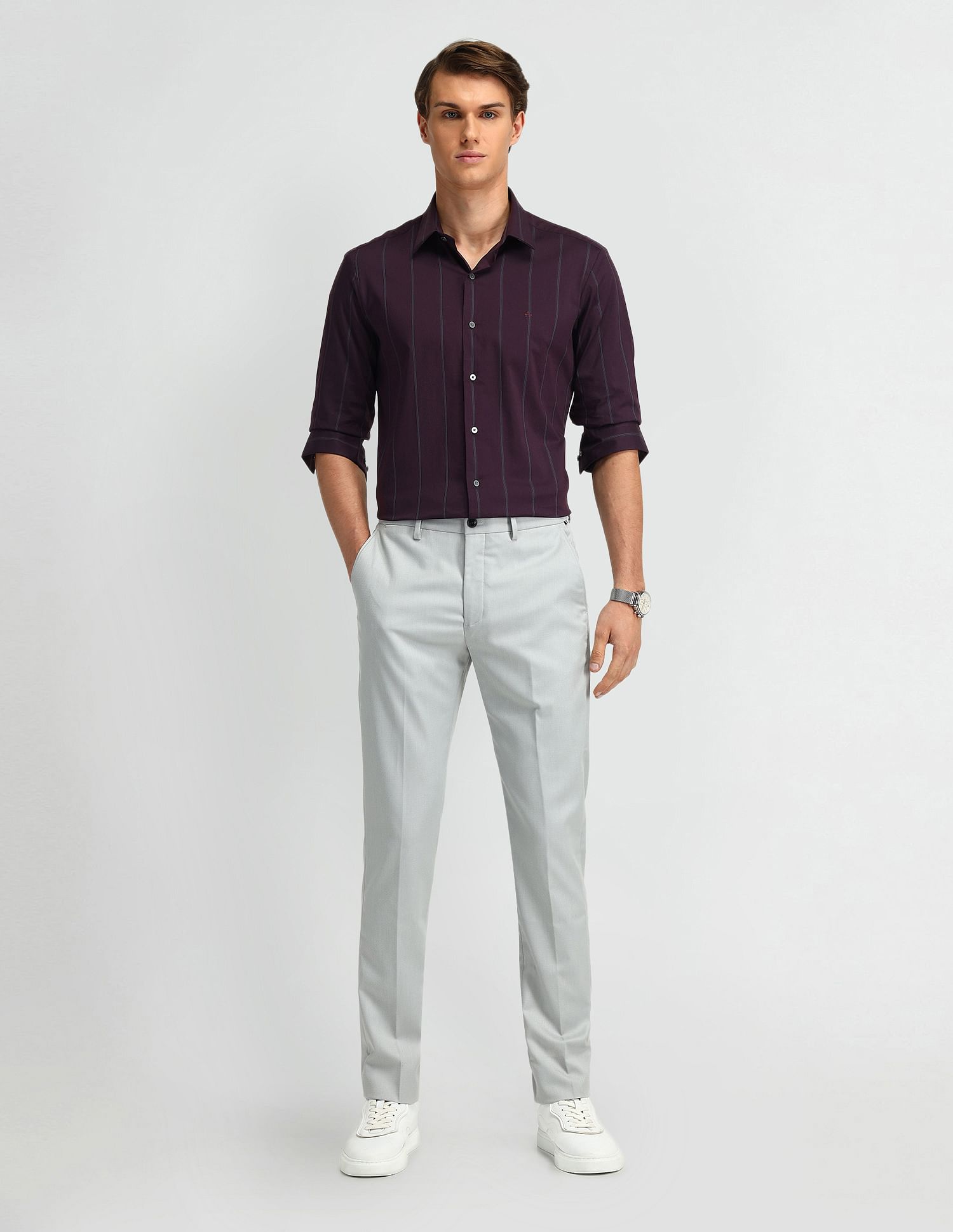 Arrow Newyork Vertical Striped Slim Fit Shirt