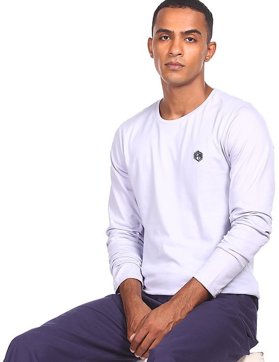 Flying Machine Round Neck Long Sleeve T-Shirt