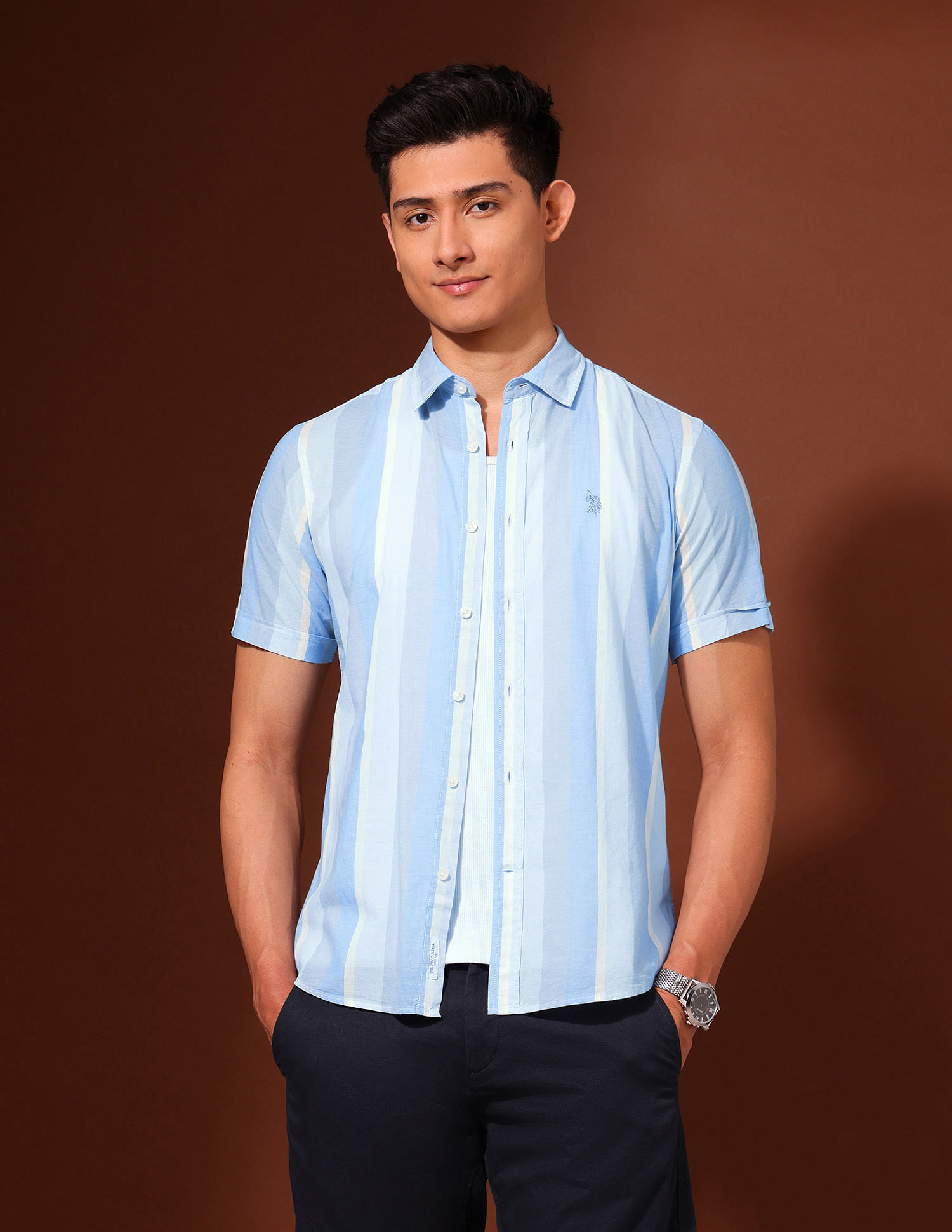 U.S. Polo Assn. Vertical Striped Tailored Fit Shirt