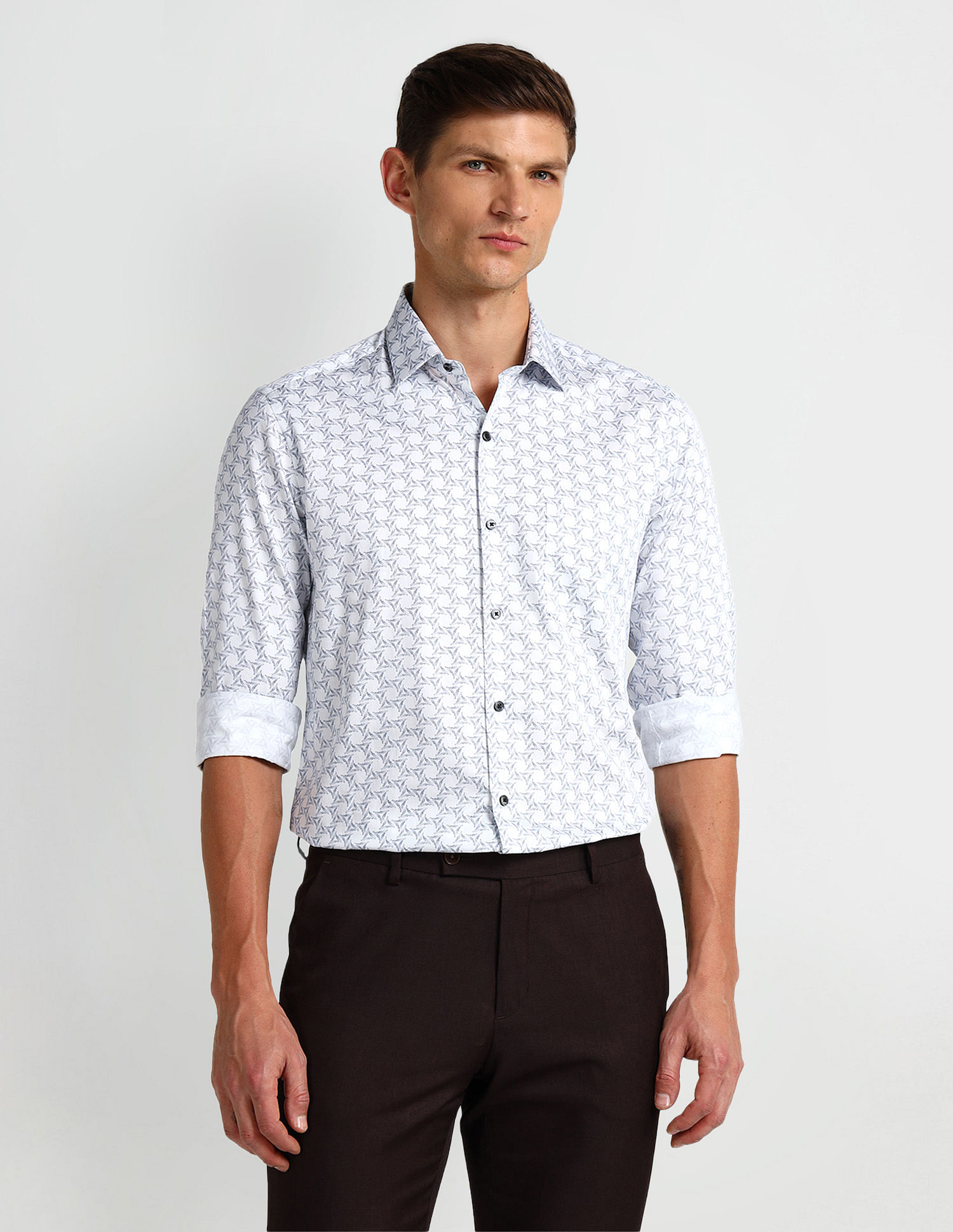 Arrow Manhattan Slim All-Over Printed Shirt