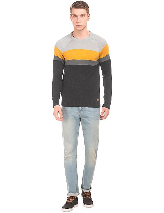 Aeropostale Long Sleeve Colour-Block Sweater