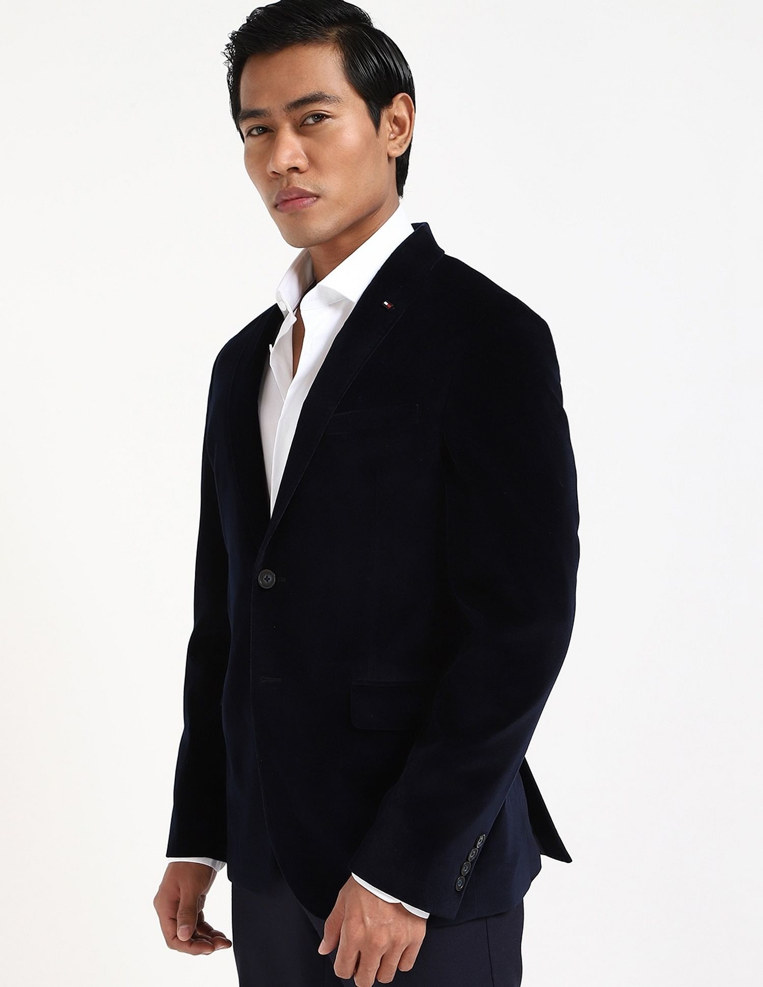 Tommy Hilfiger Solid Regular-Fit Cotton Blazer