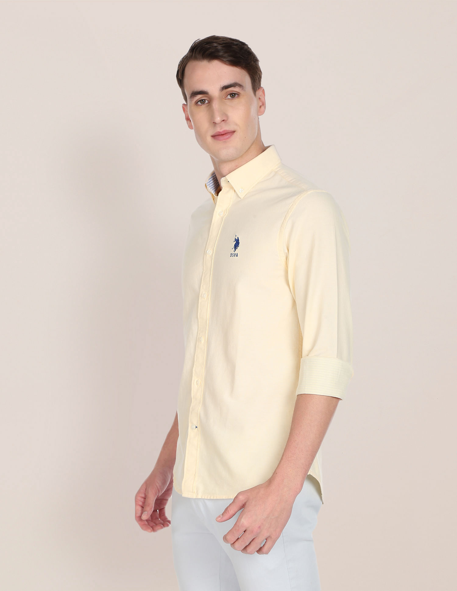 Yellow polo hot sale button down