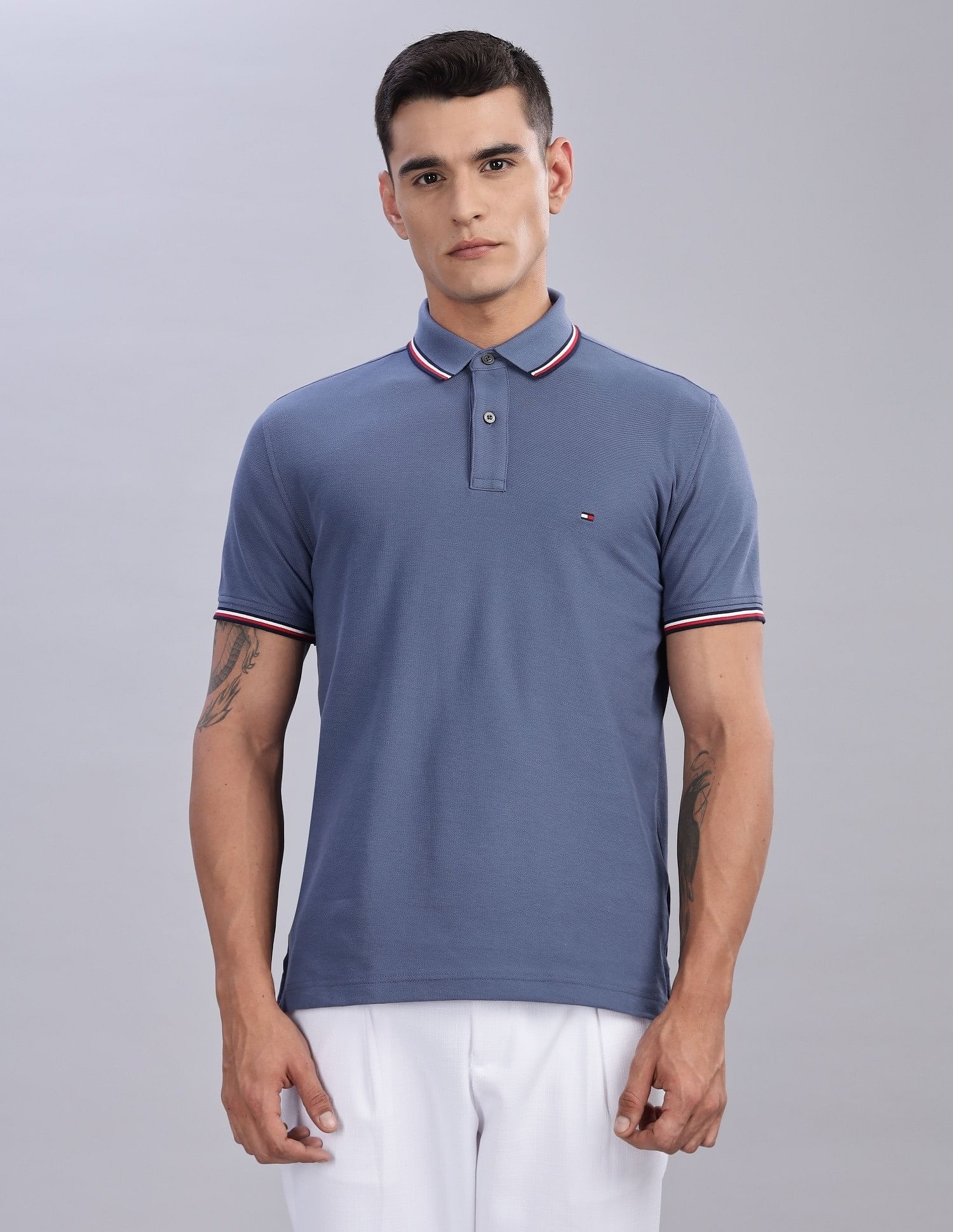 Tommy Hilfiger Solid Regular-Fit Cotton Polo Shirts