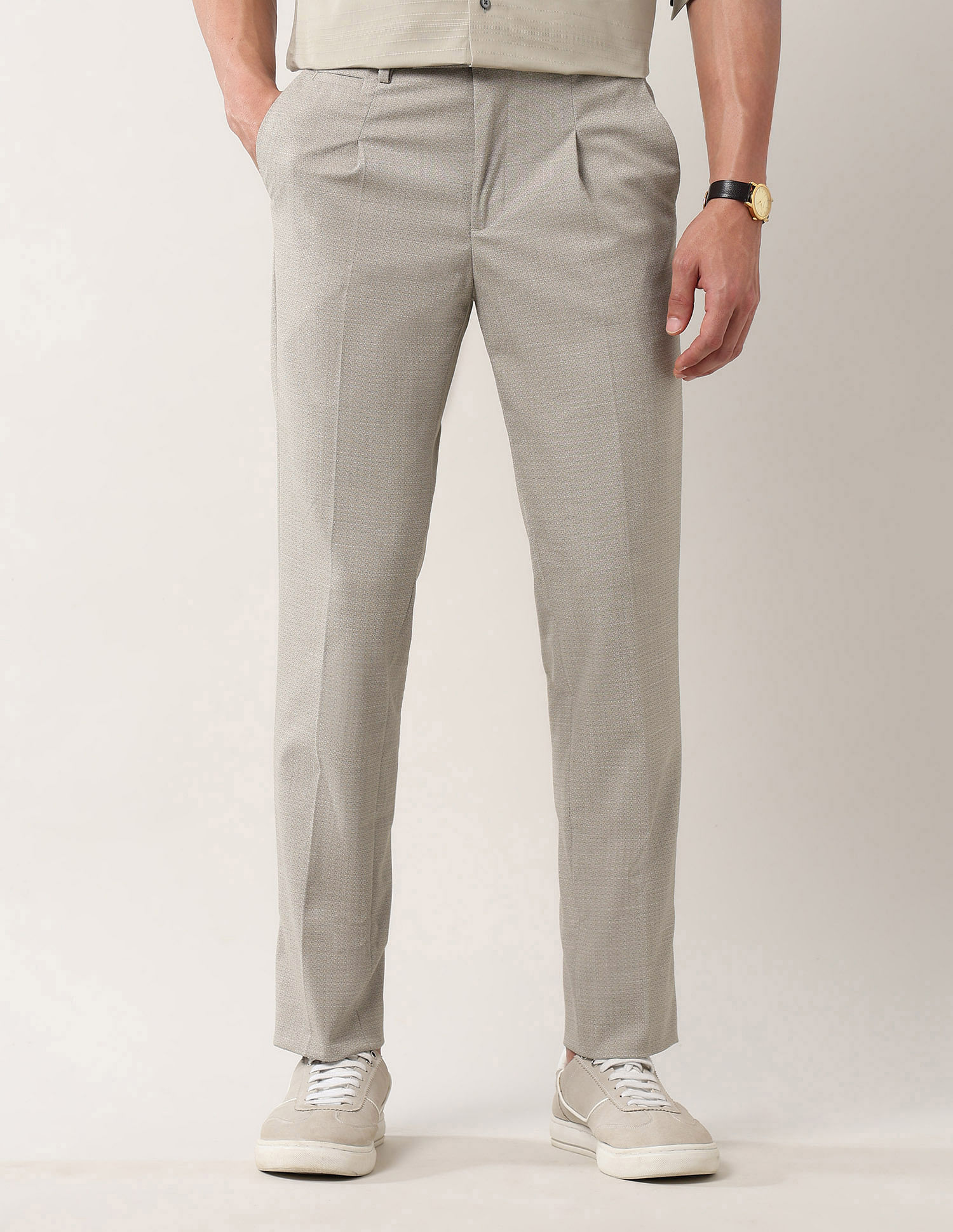 Arrow Newyork Textured Dobby Autoflex Trousers