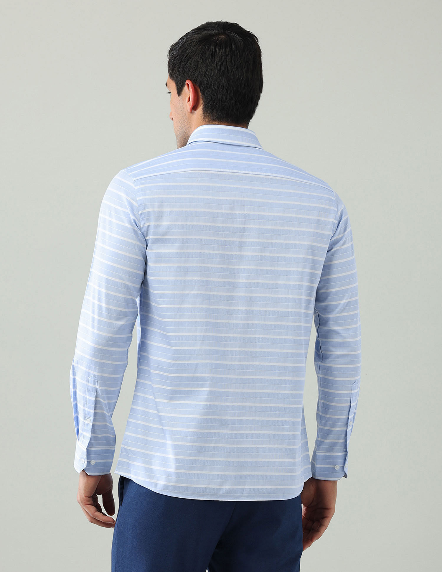 Arrow Pure Cotton Horizontal Striped Shirt