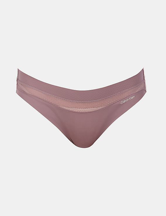 Buy Calvin Klein Underwear Women Purple Elasticized Waist Infinite Flex  Mesh Insert Bikini Panties 