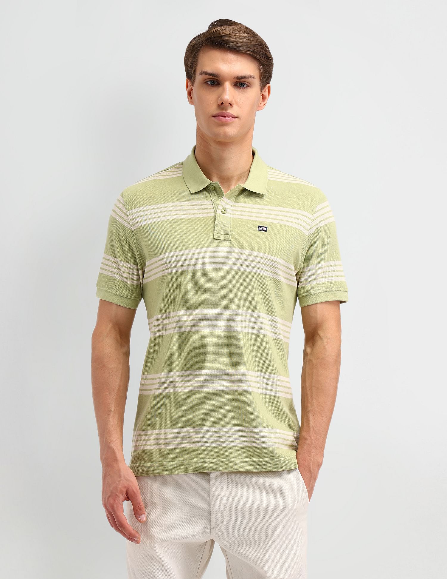 Arrow Sport Horizontal Striped Regular Fit Polo Shirt