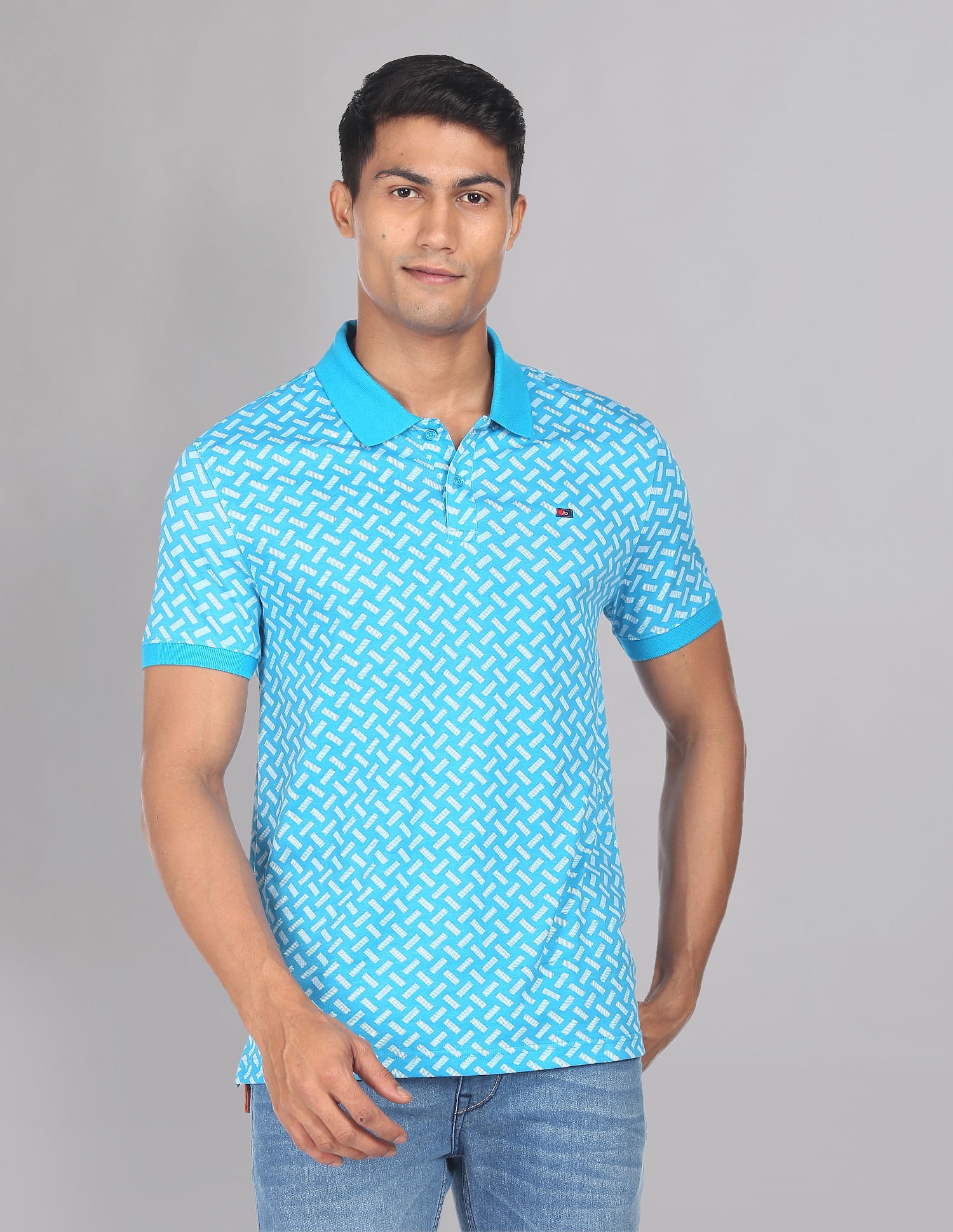 AD by Arvind Modern All Over Print Polo Shirt