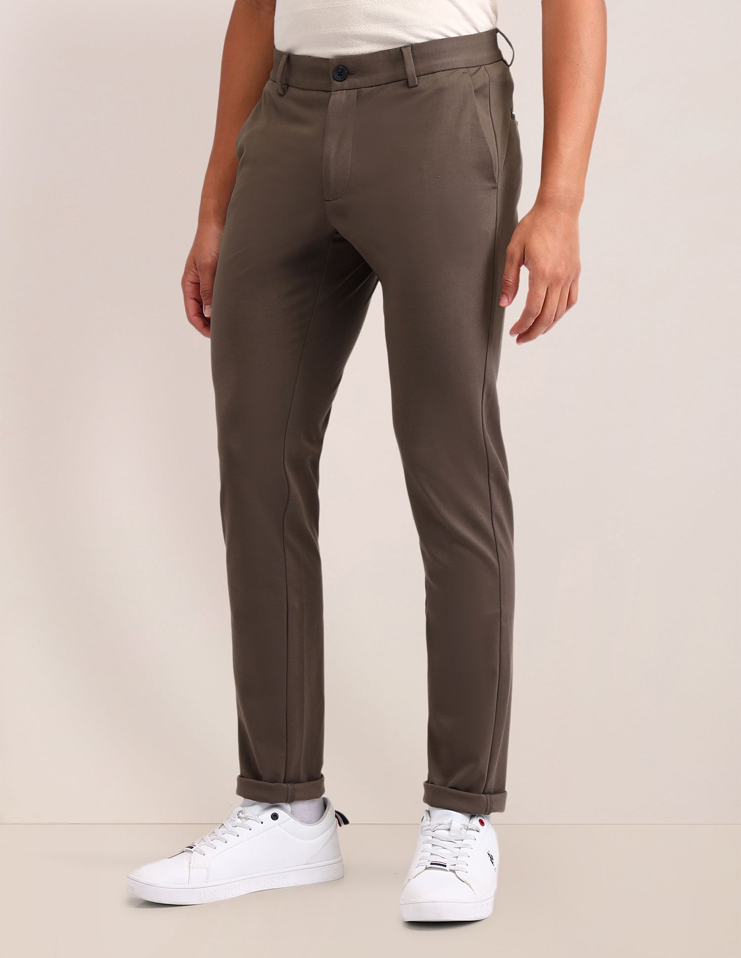 U.S. Polo Assn. Austin Slim Fit Solid Trousers