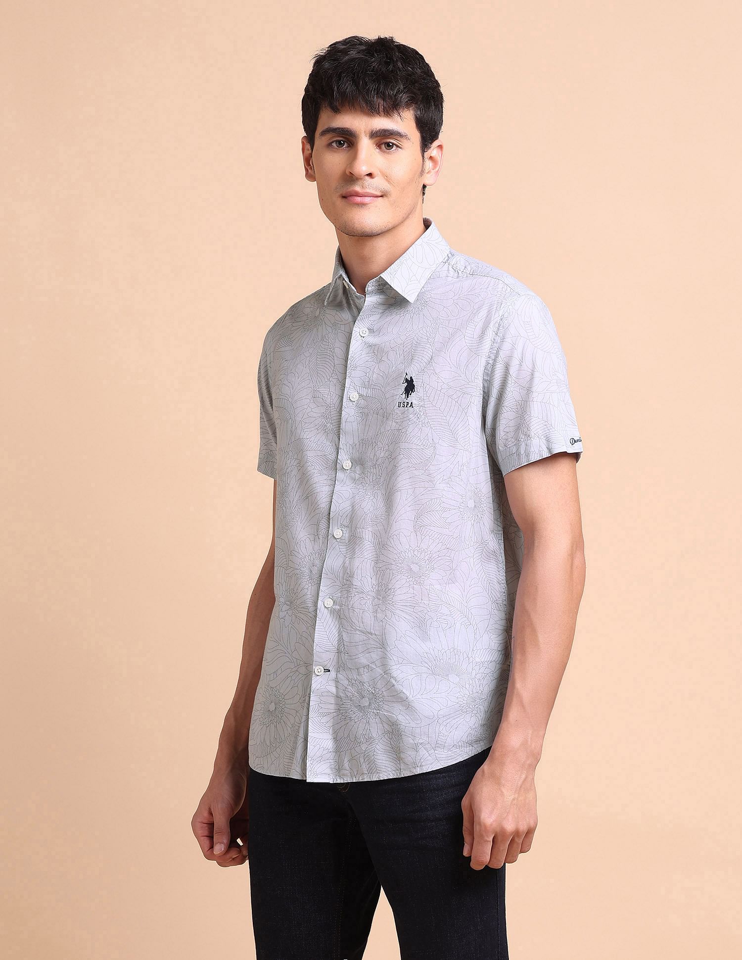U.S. Polo Assn. Denim Co. Manhattan Slim Fit Floral Printed Shirt
