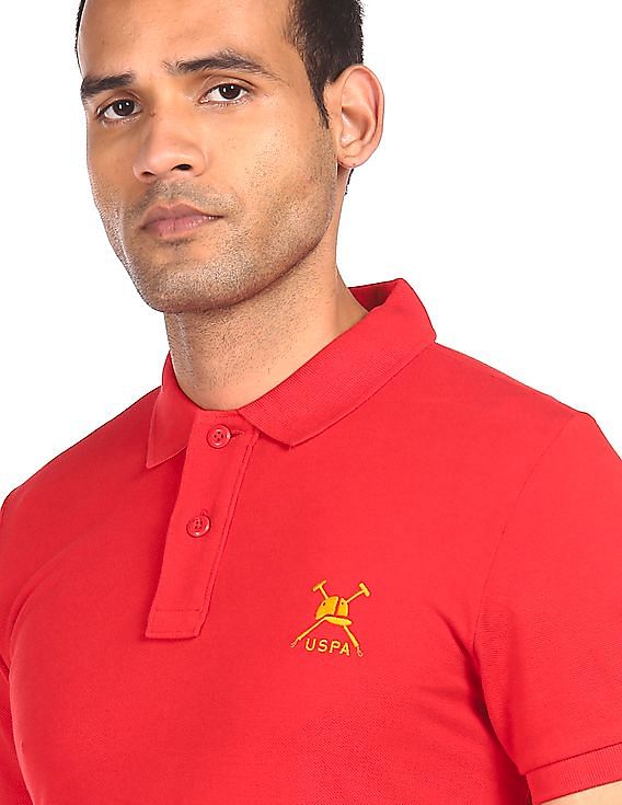 U.S. Polo Assn. Ribbed Collar Cotton Polo Shirt