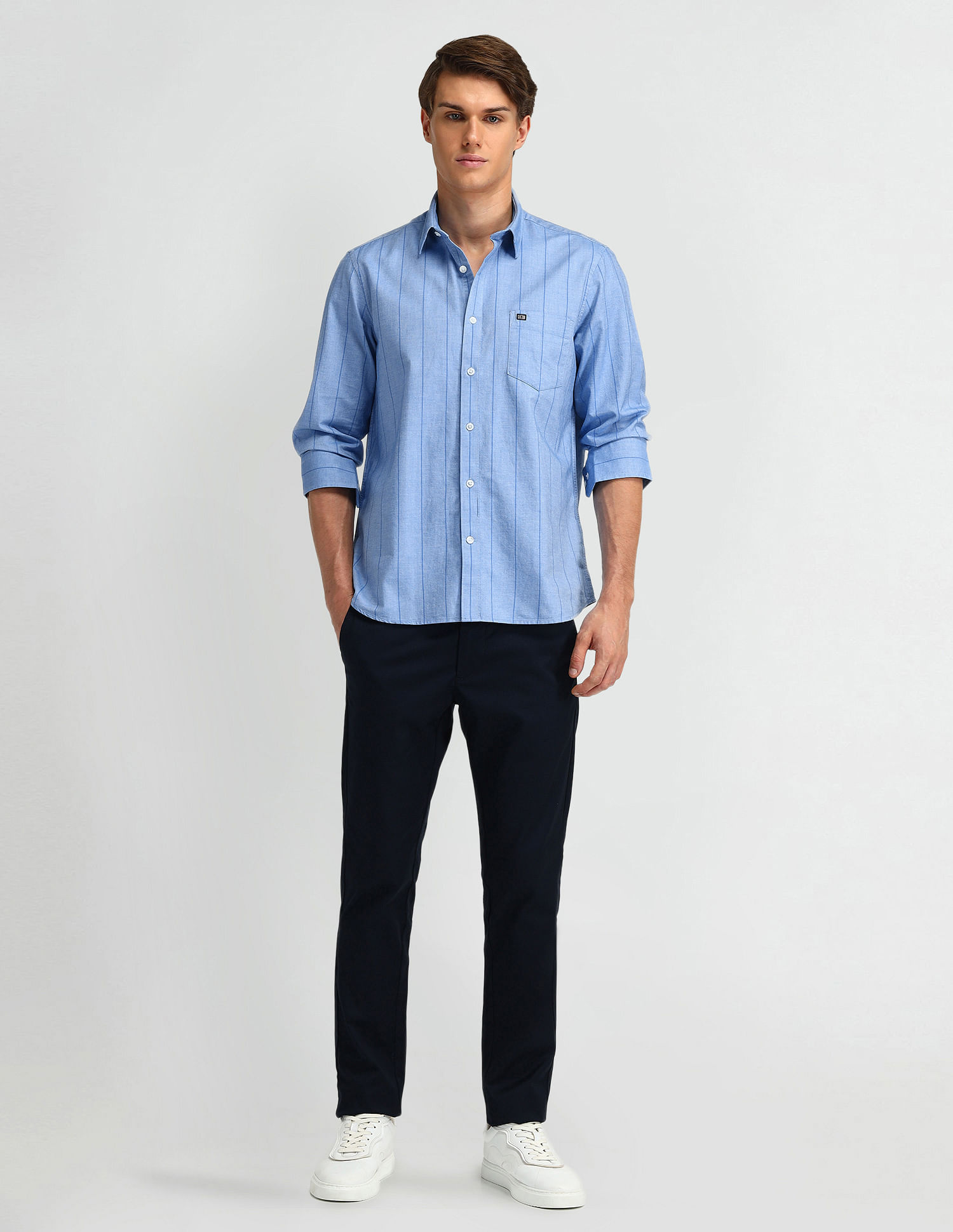 Arrow Sport Vertical Striped Cotton Shirt