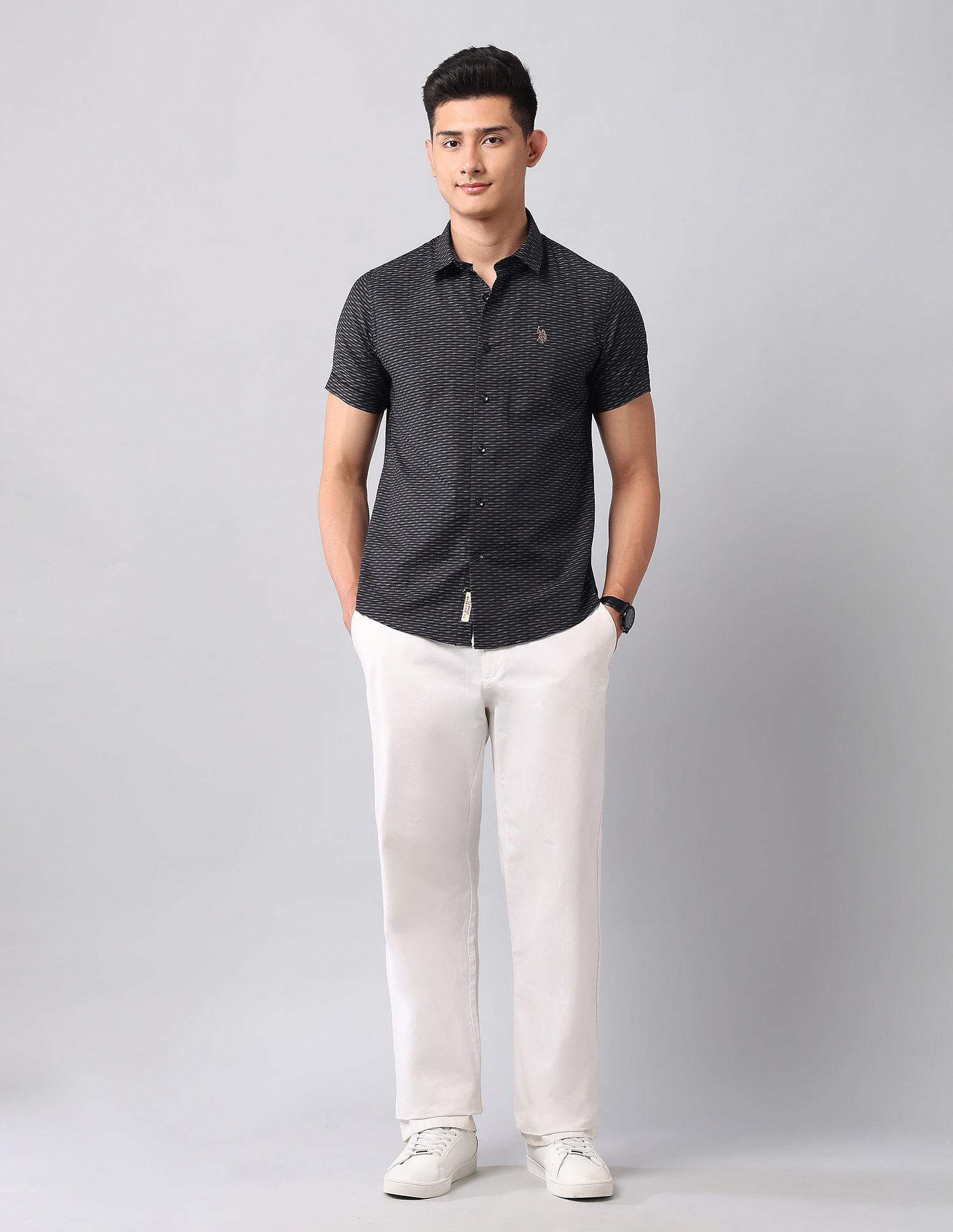 U.S. Polo Assn. Denim Co. All Over Printed Dobby Shirt
