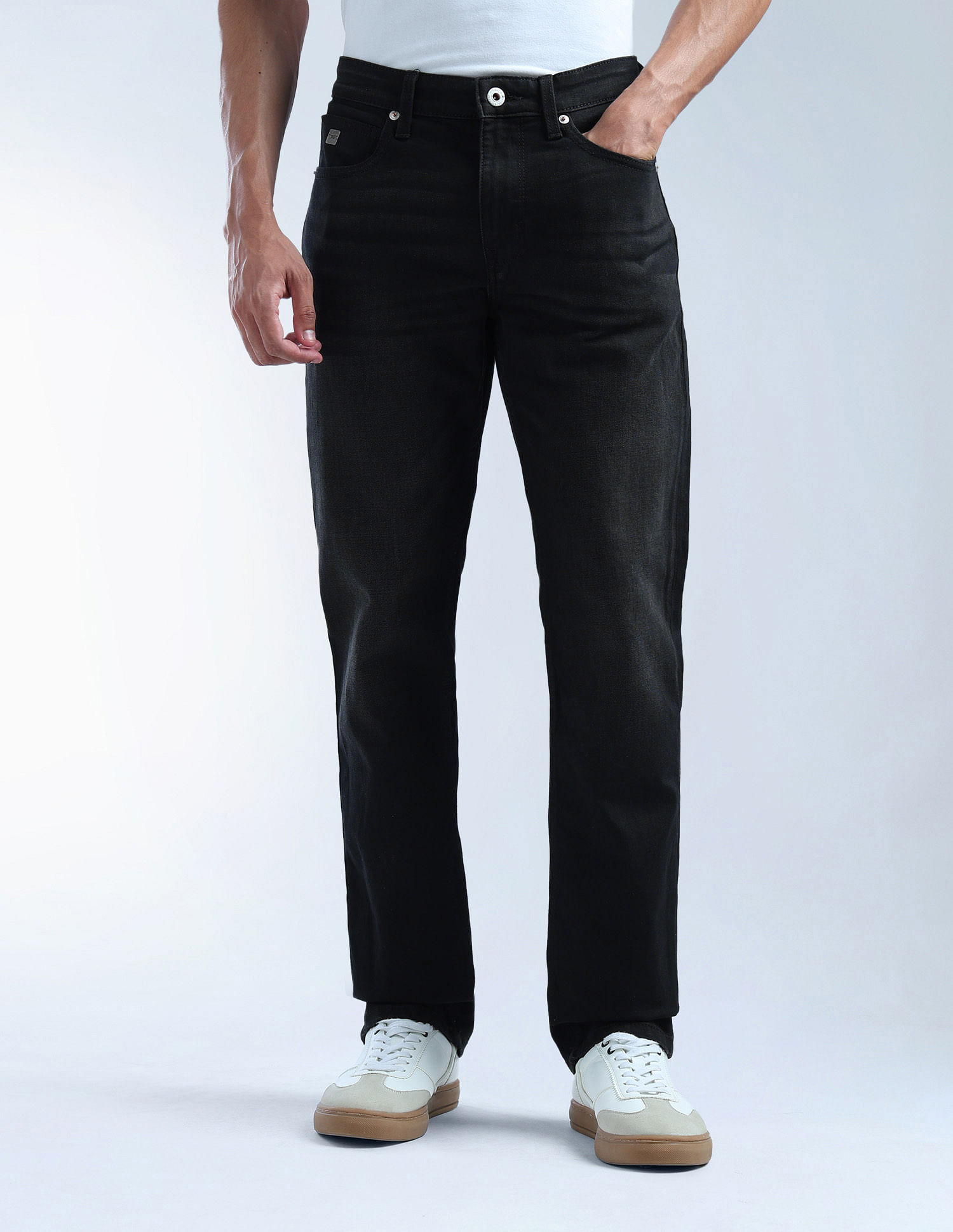 Flying Machine Mankle Relaxed Tapered Mid Rise Jeans