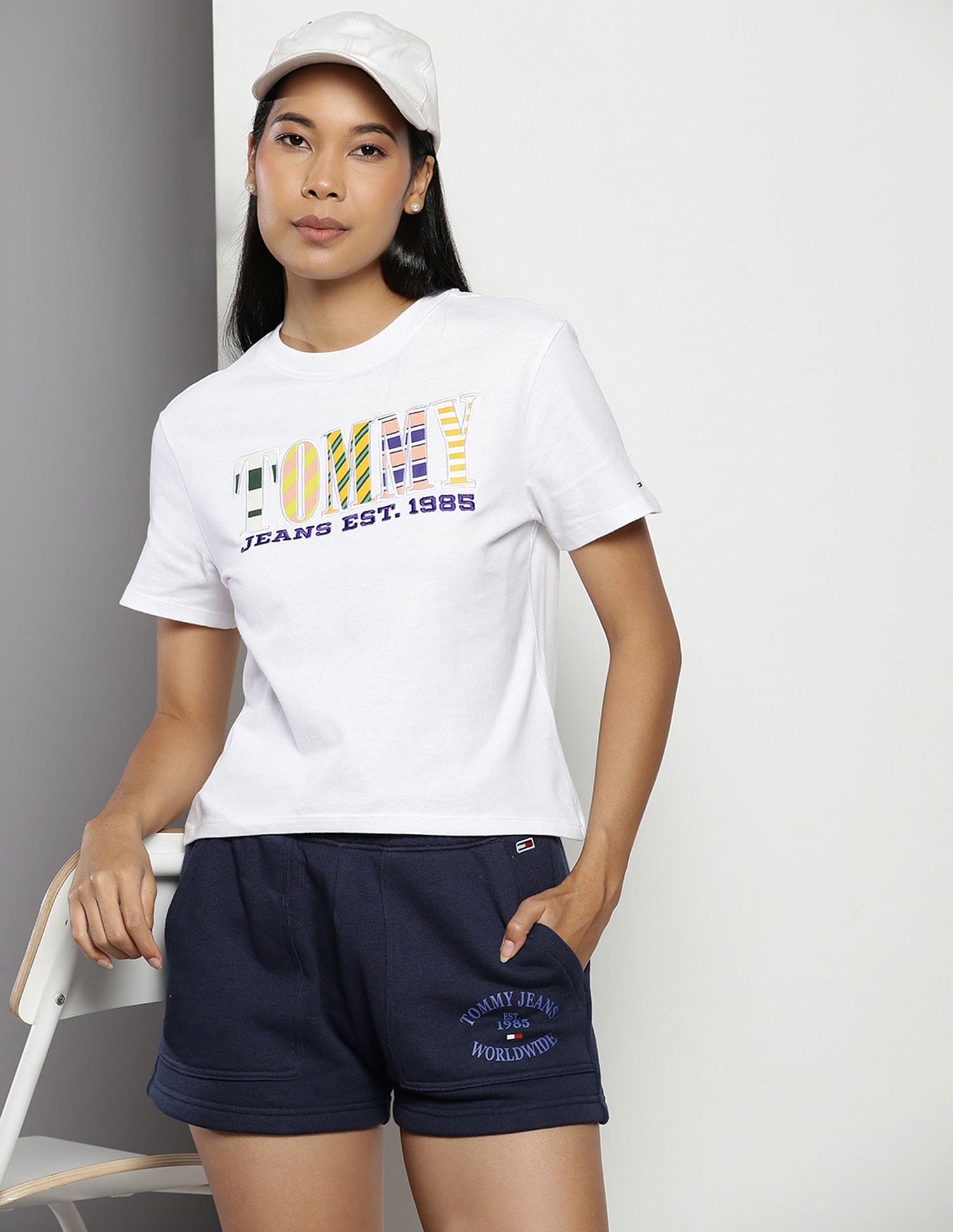 Tommy Hilfiger Crew Neck Brand Embroidered T-Shirt