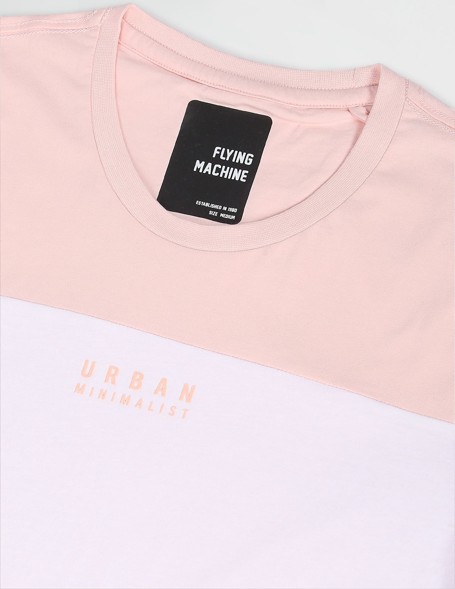 Flying Machine Colour Block Cotton T-shirt