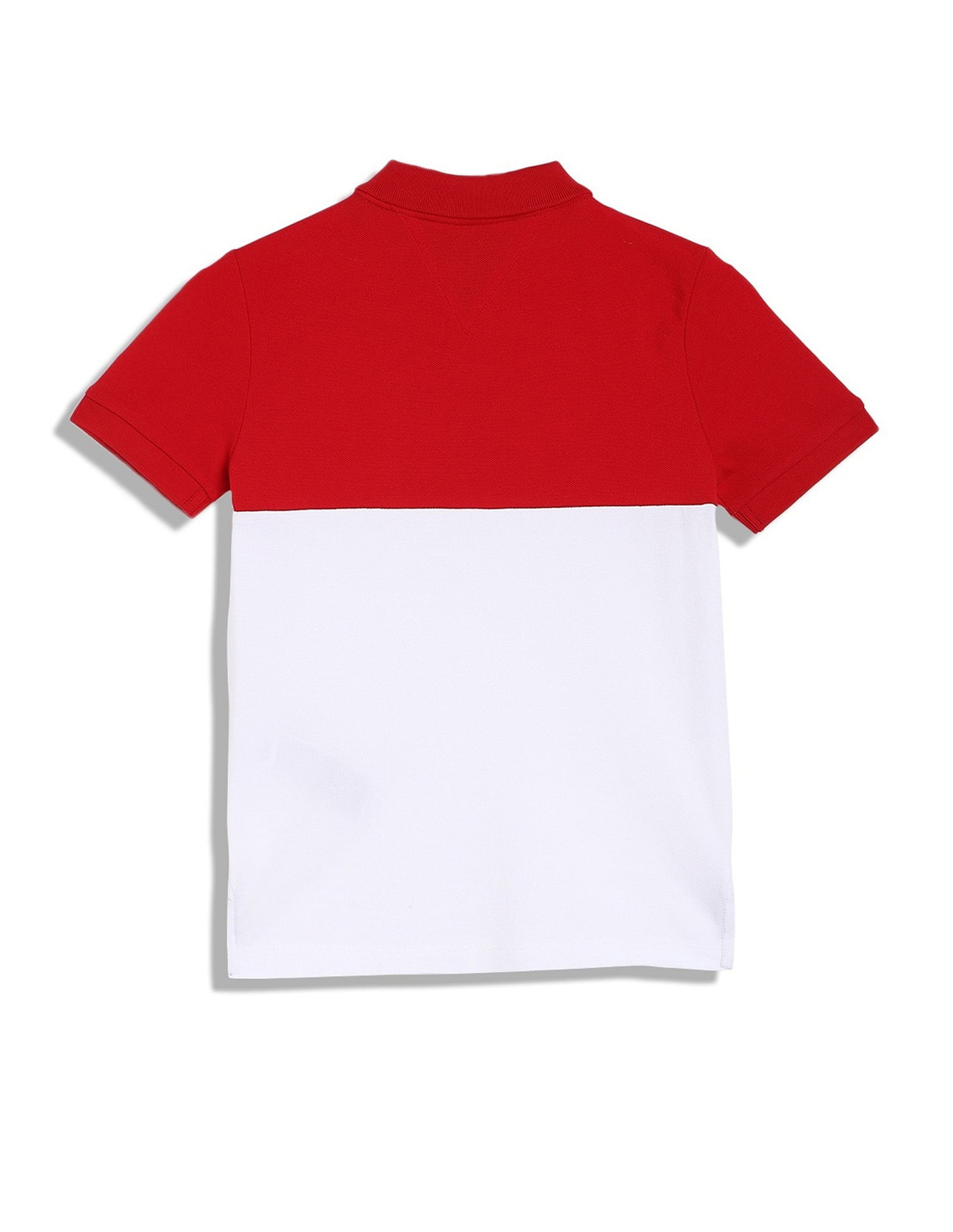 Tommy Hilfiger Boys Red Colour Blocked Polo Shirt