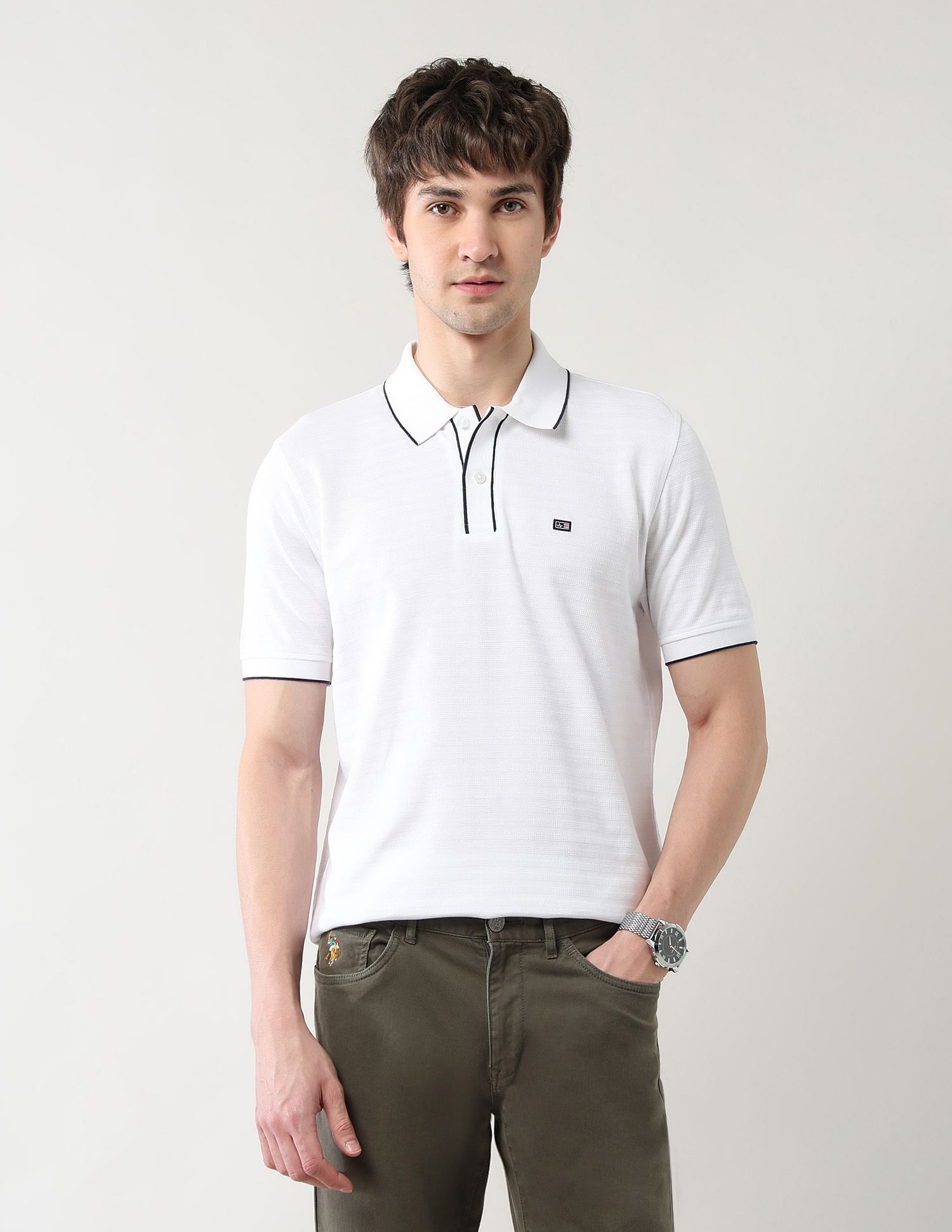 Arrow Sport Pure Cotton Textured Polo Shirt