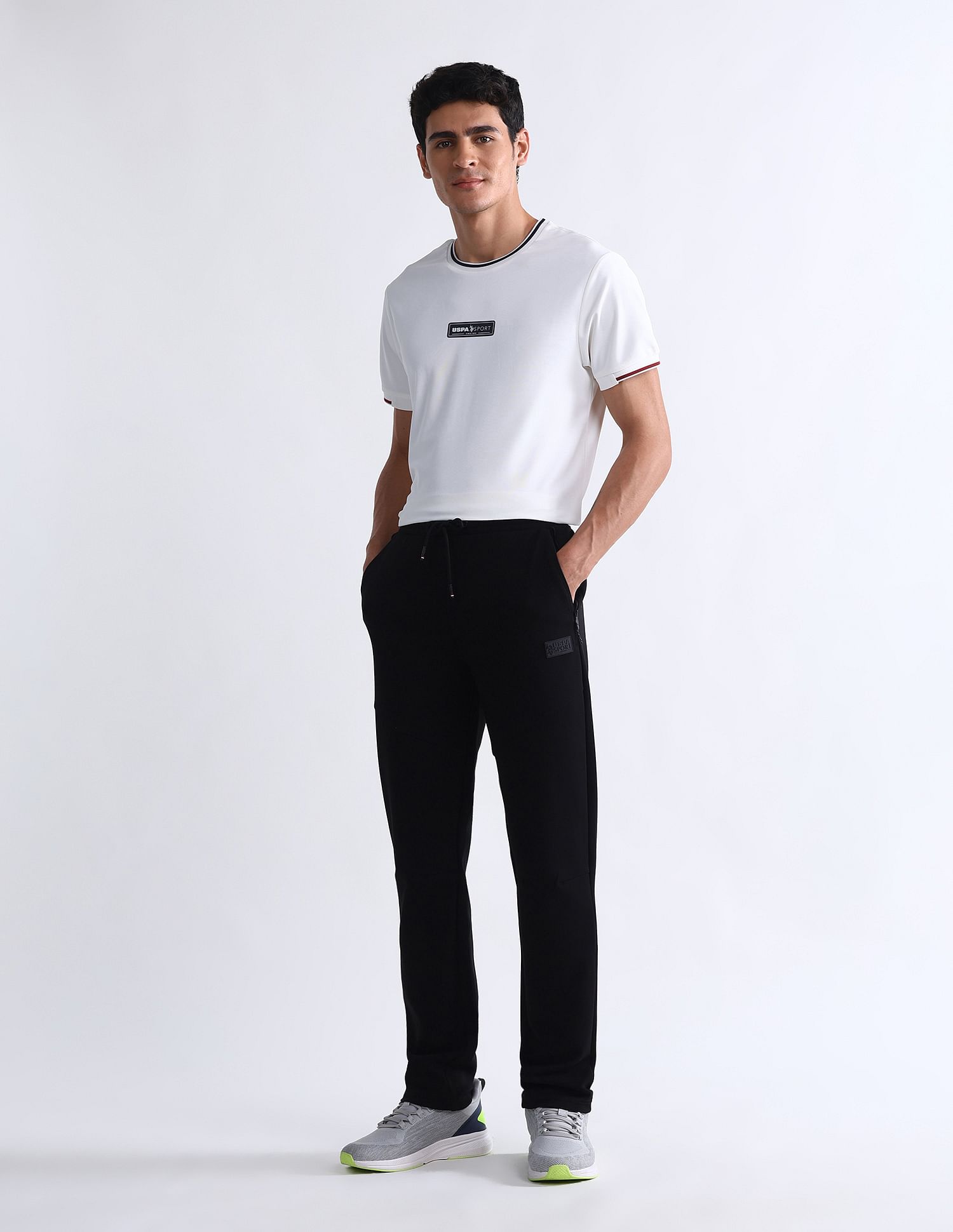 USPA Active Mid Rise Solid Active Track Pants