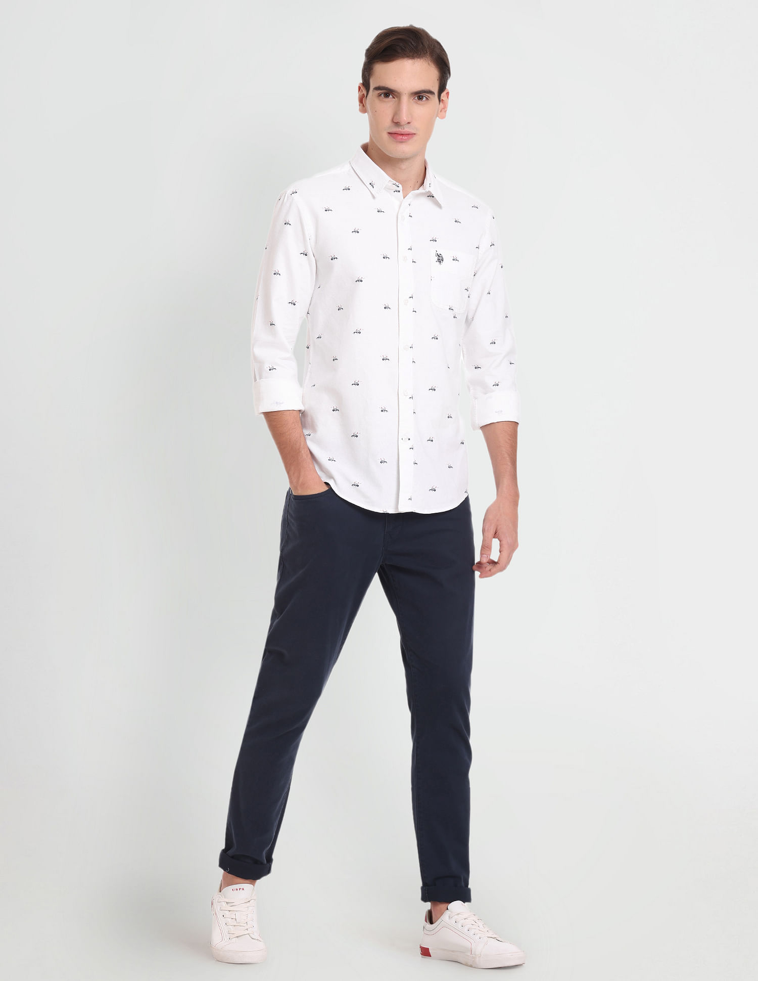 U.S. Polo Assn. Denim Co. BrPrint Oxford Shirt