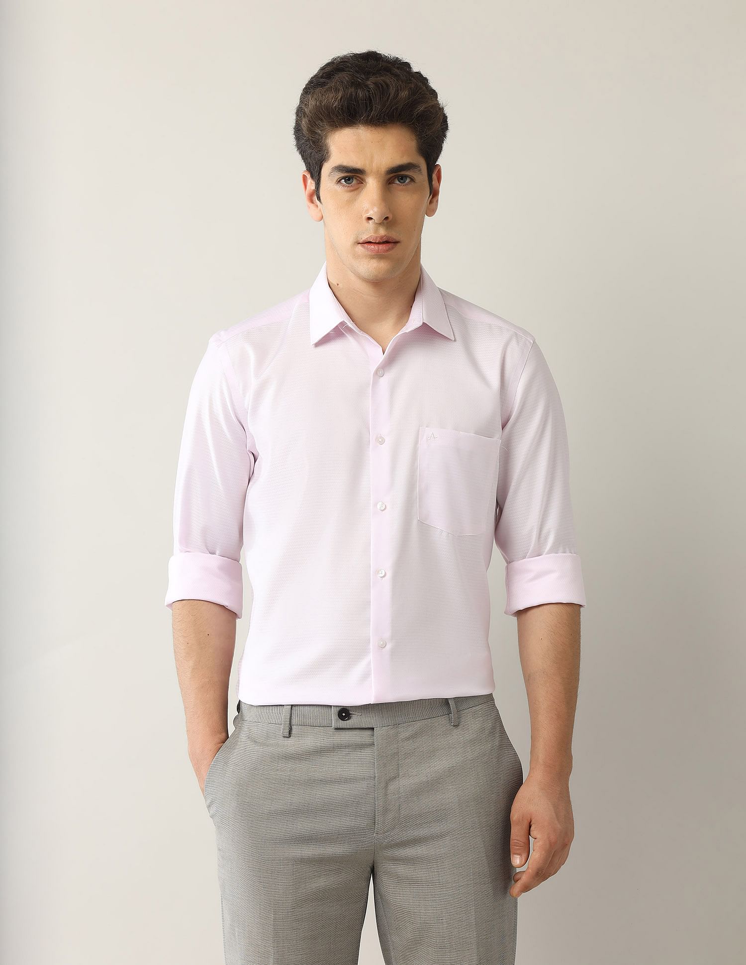Arrow Textured Liberty Classic Fit Autopress Shirt
