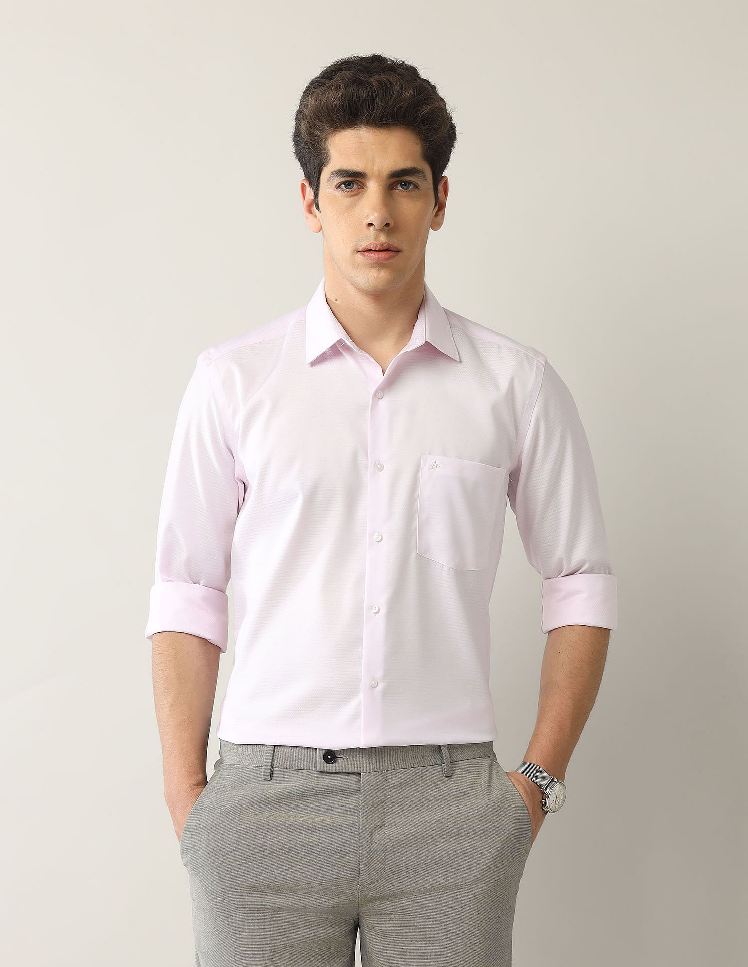 Arrow Textured Liberty Classic Fit Autopress Shirt