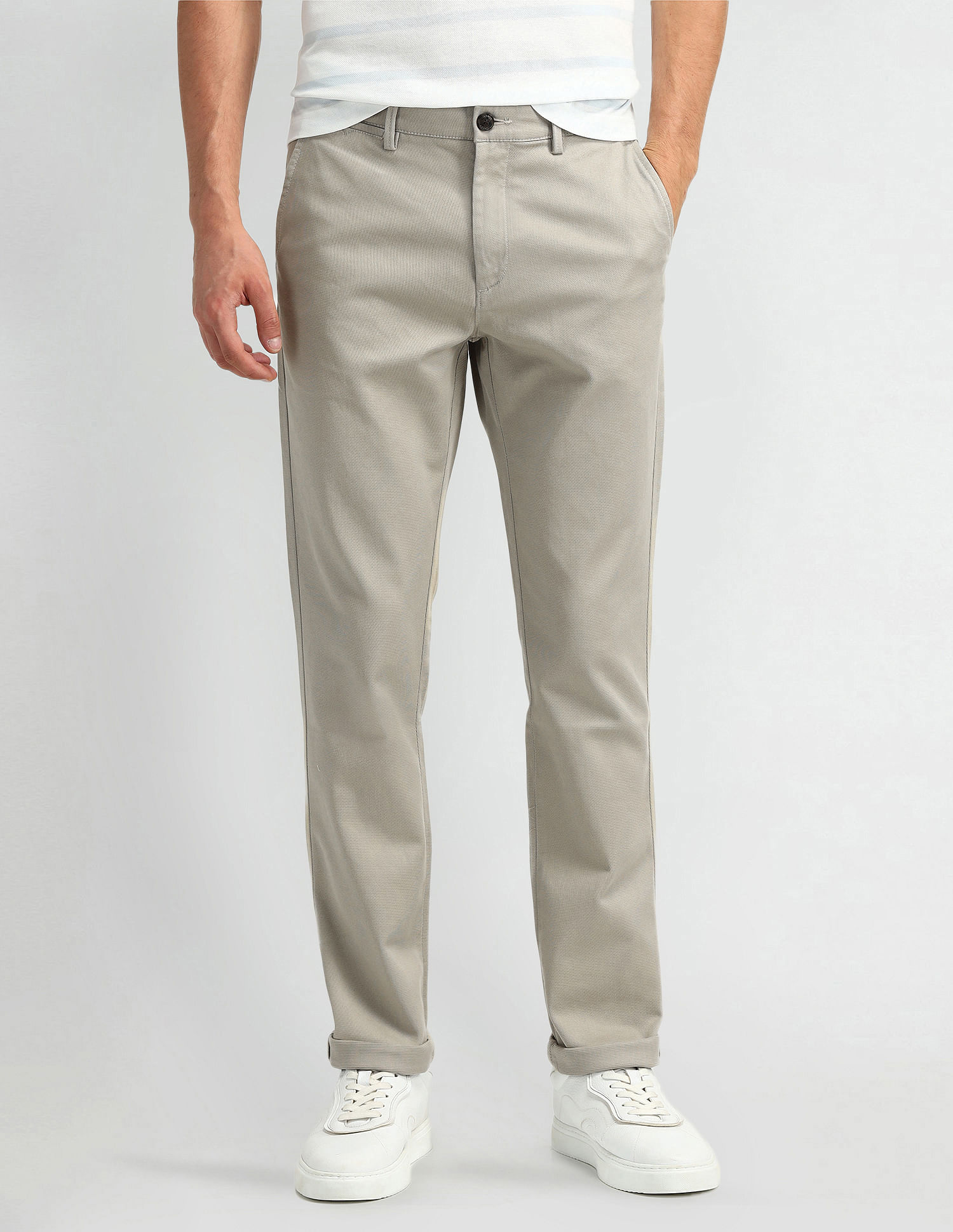 Arrow Sport Slim Fit Solid Trousers