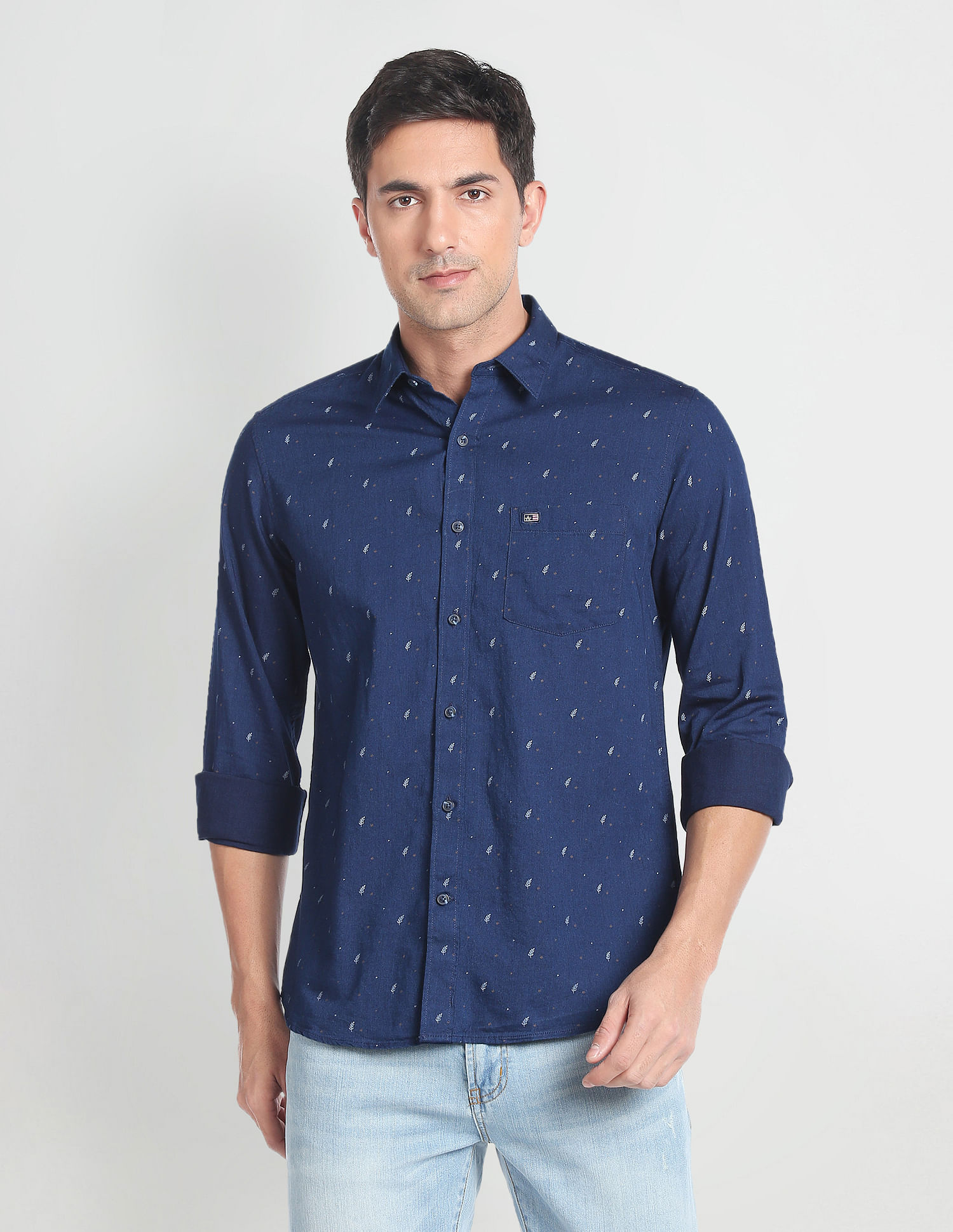 Arrow Sports Pure Cotton Floral Print Casual Shirt