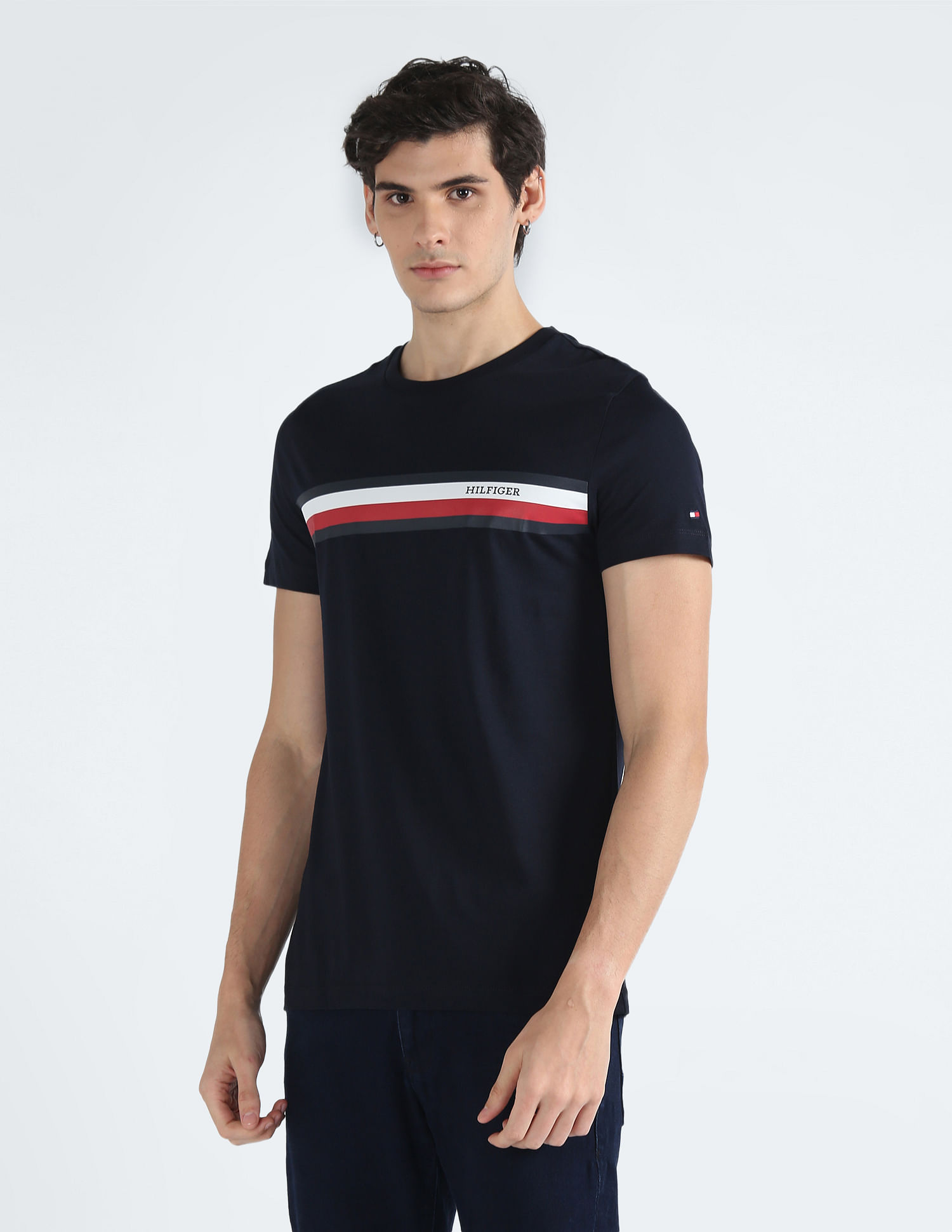 Tommy Hilfiger Transitional Cotton Brand Stripe T-Shirt