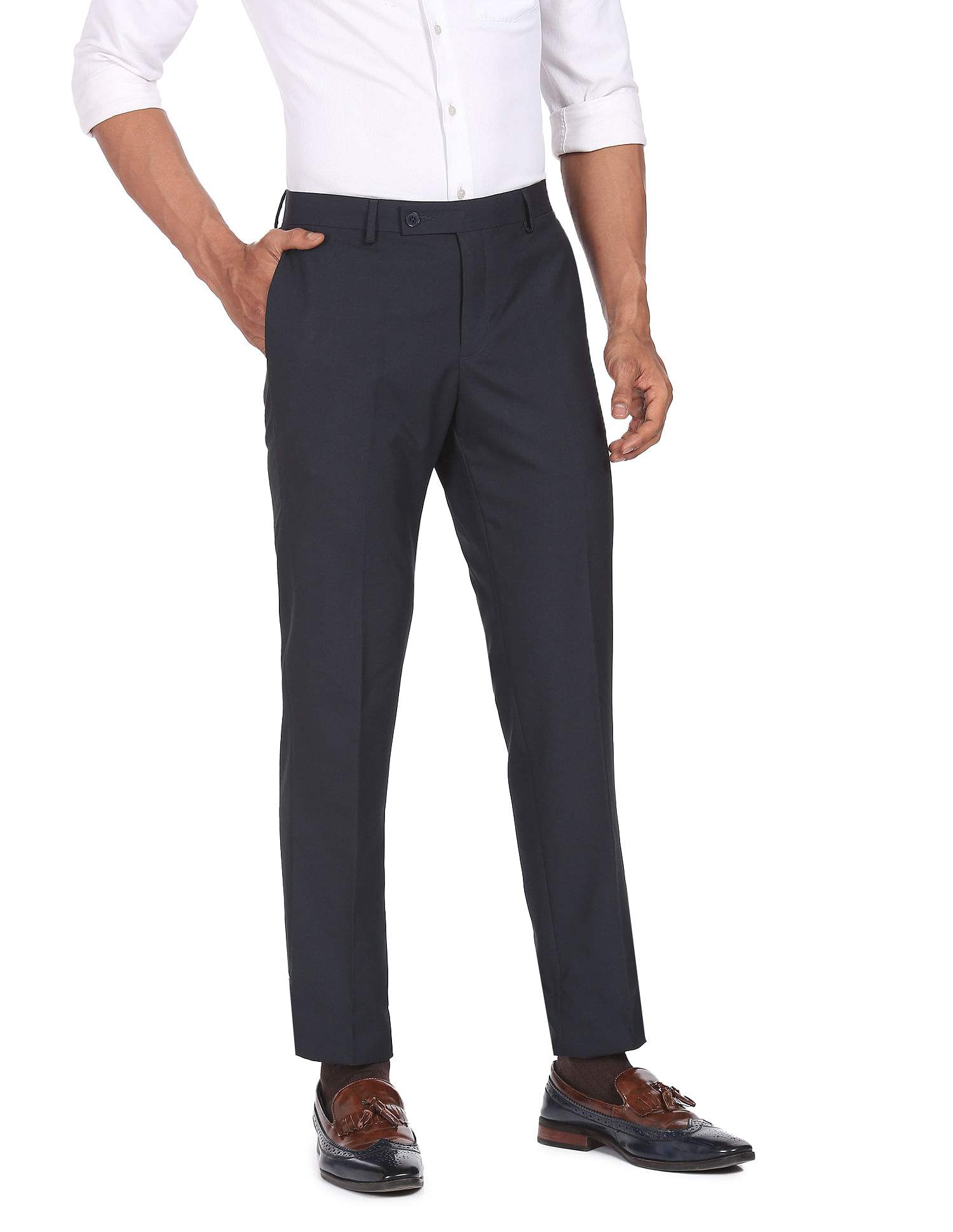 Arrow Formal Trousers  Buy Arrow Textured Regular Fit Trousers Online   Nykaa Fashion