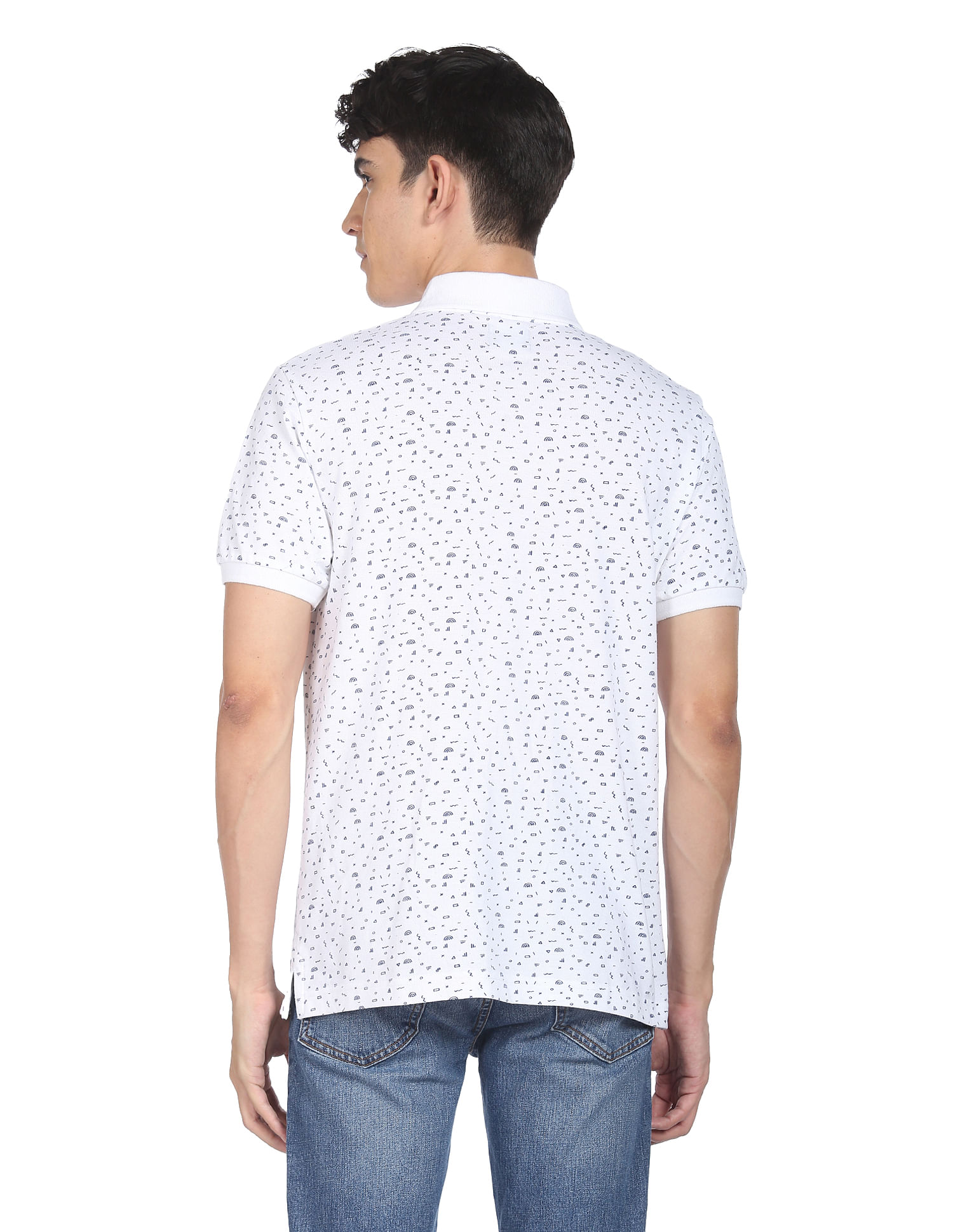 Flying Machine All Over Geometric Print Polo Shirt