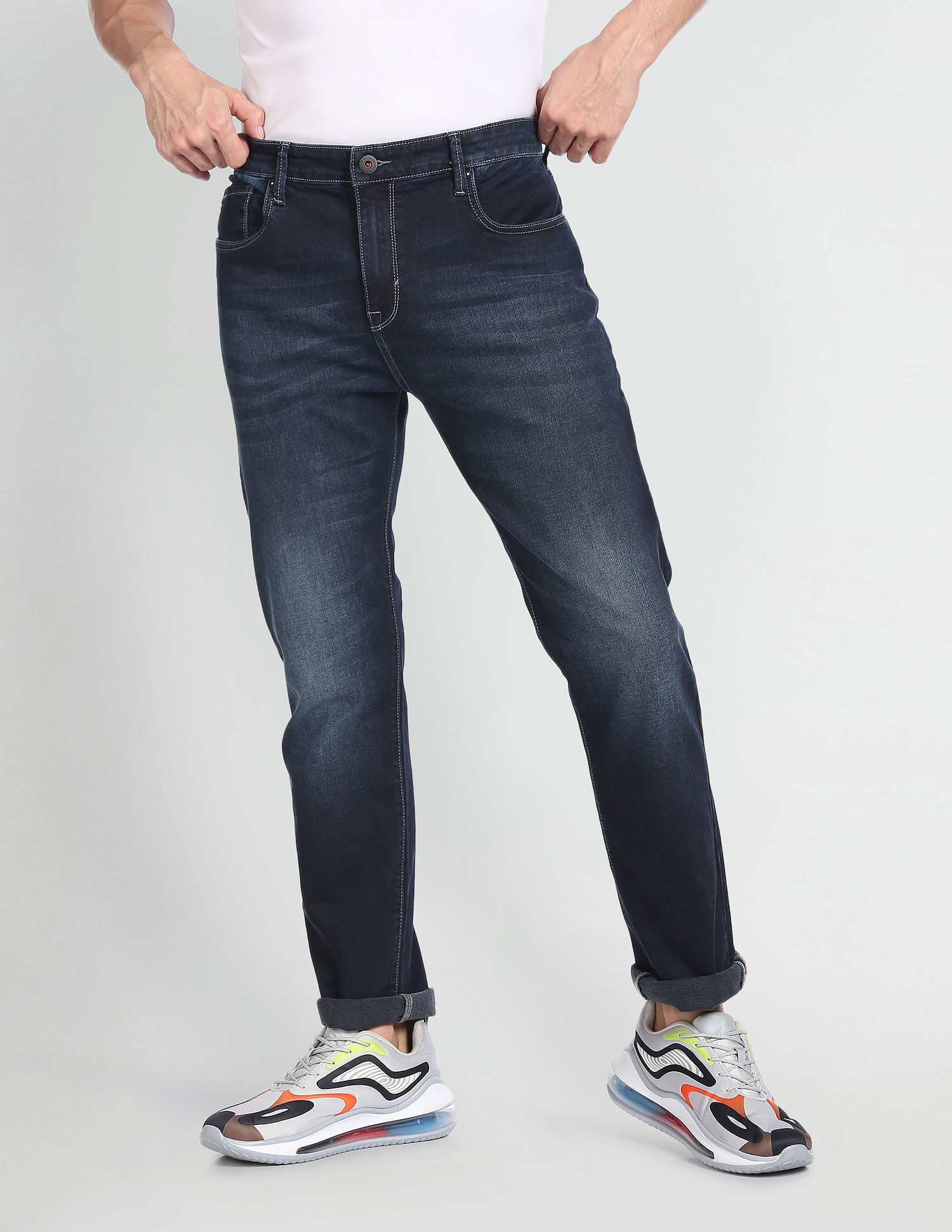 Flying Machine F-Jango Relaxed Straight Fit Mid Rise Jeans