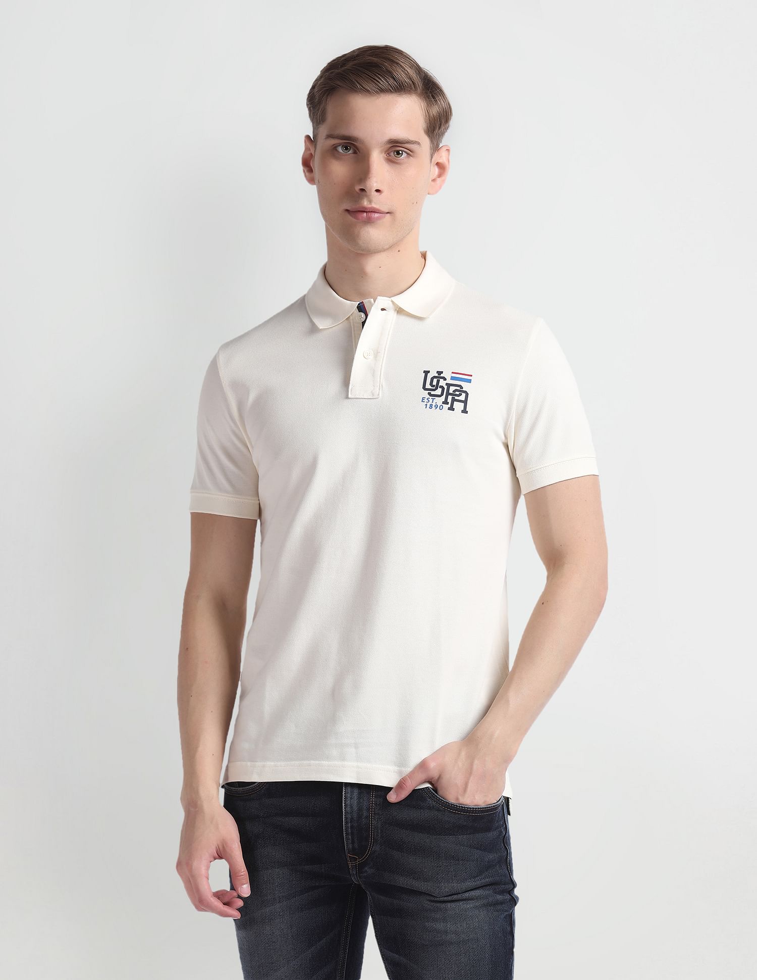 U.S. Polo Assn. Denim Co. Solid Cotton Polo Shirt