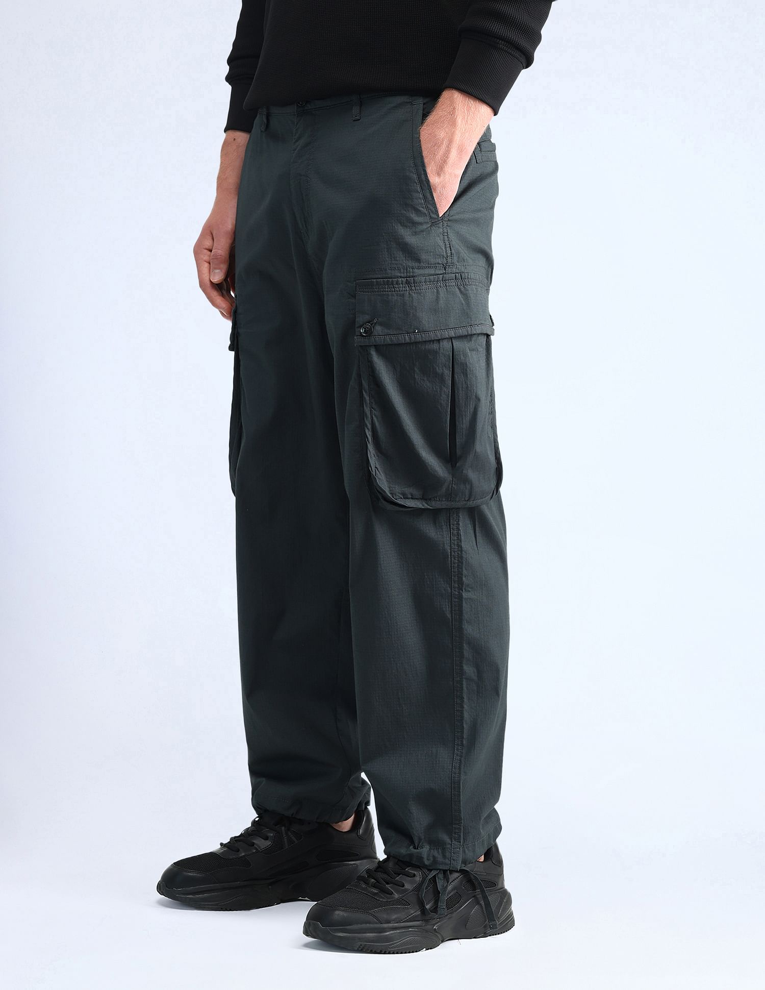 Flying Machine Mid Rise Relaxed Fit Trousers