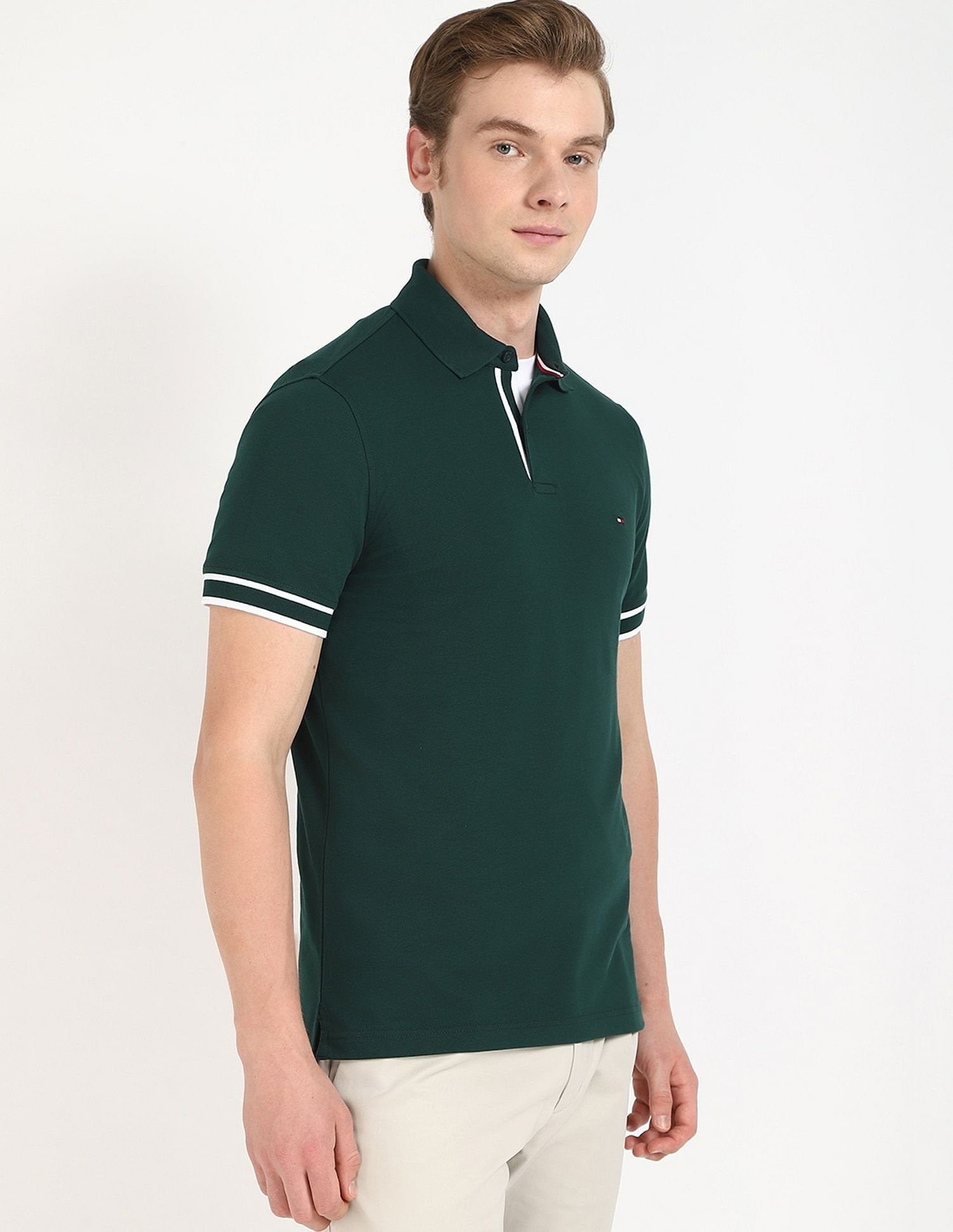 Tommy Hilfiger Solid Regular-Fit Cotton Polo Shirt