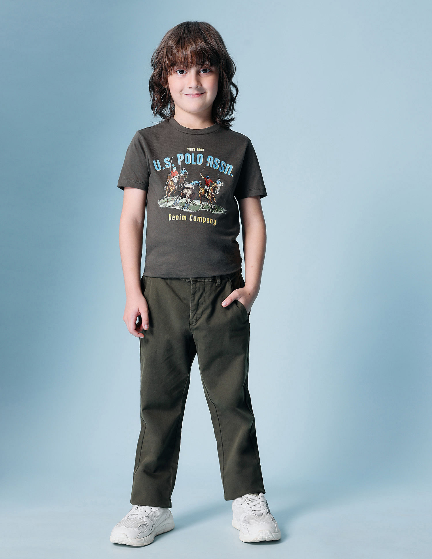 U.S. Polo Assn. Kids Boys Pure Cotton Twill Trousers