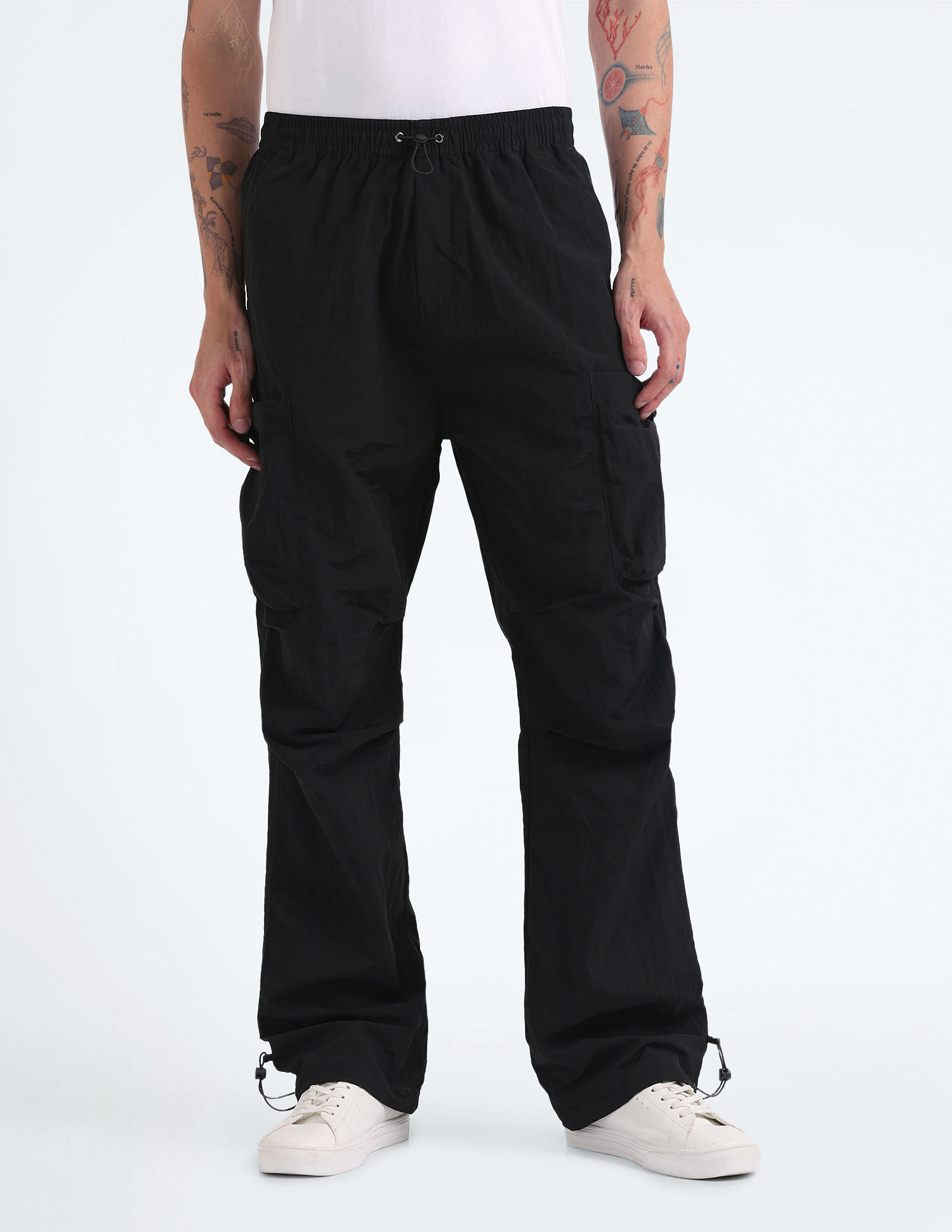 Flying Machine Mid Rise Loose Fit Cargo Pants