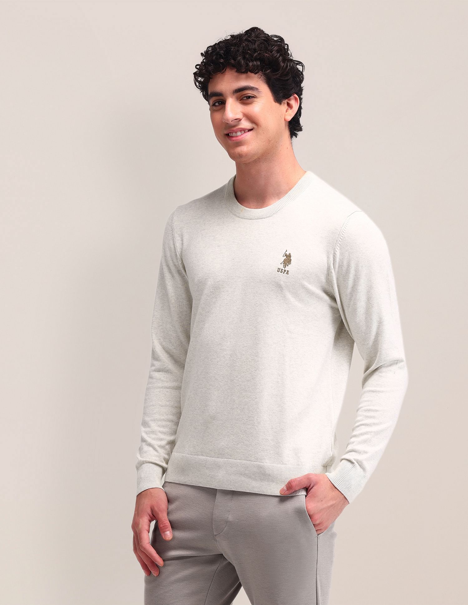 U.S. Polo Assn. Textured Printed Sweater