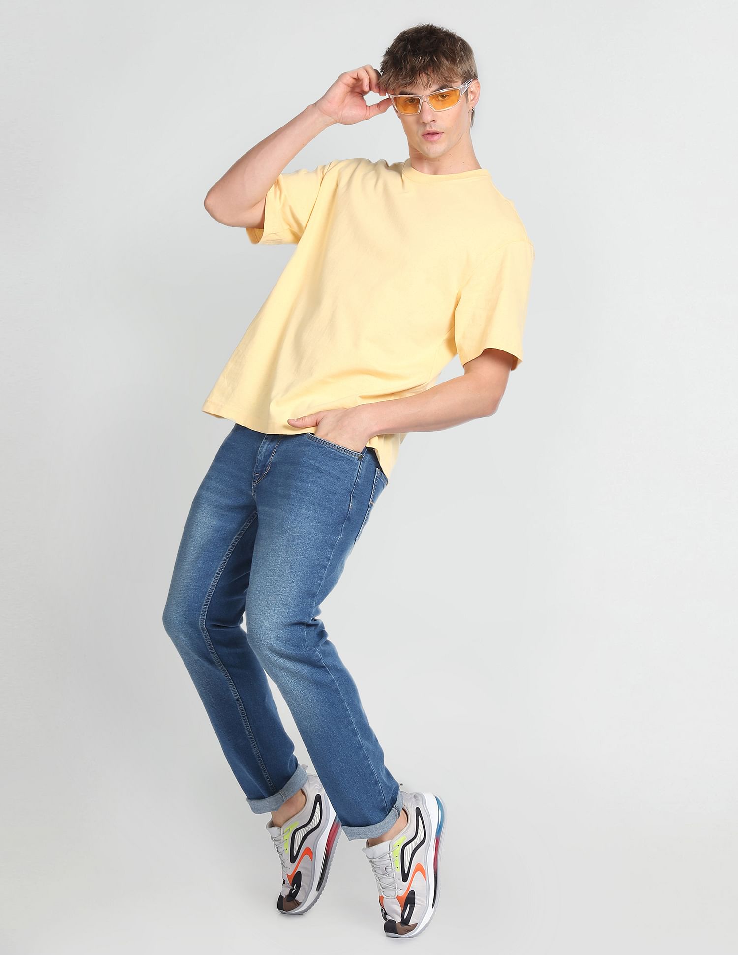 Flying Machine Freddie Slim Straight Fit Stone Wash Jeans