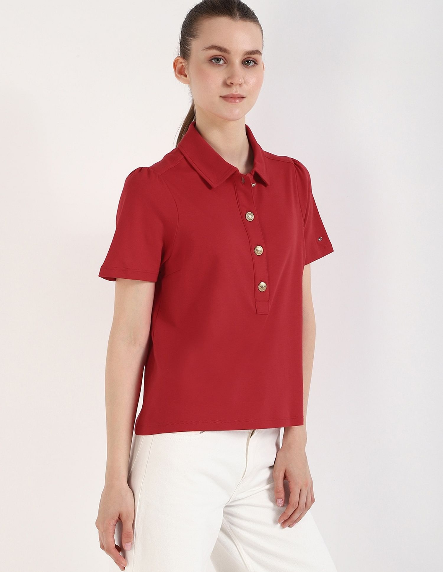 Tommy Hilfiger Solid Slim-Fit Cotton Polo T-Shirt