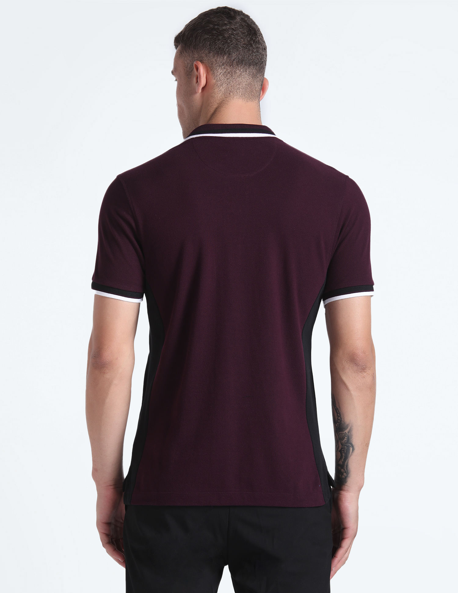 Flying Machine Colour Block Cotton Polo Shirt